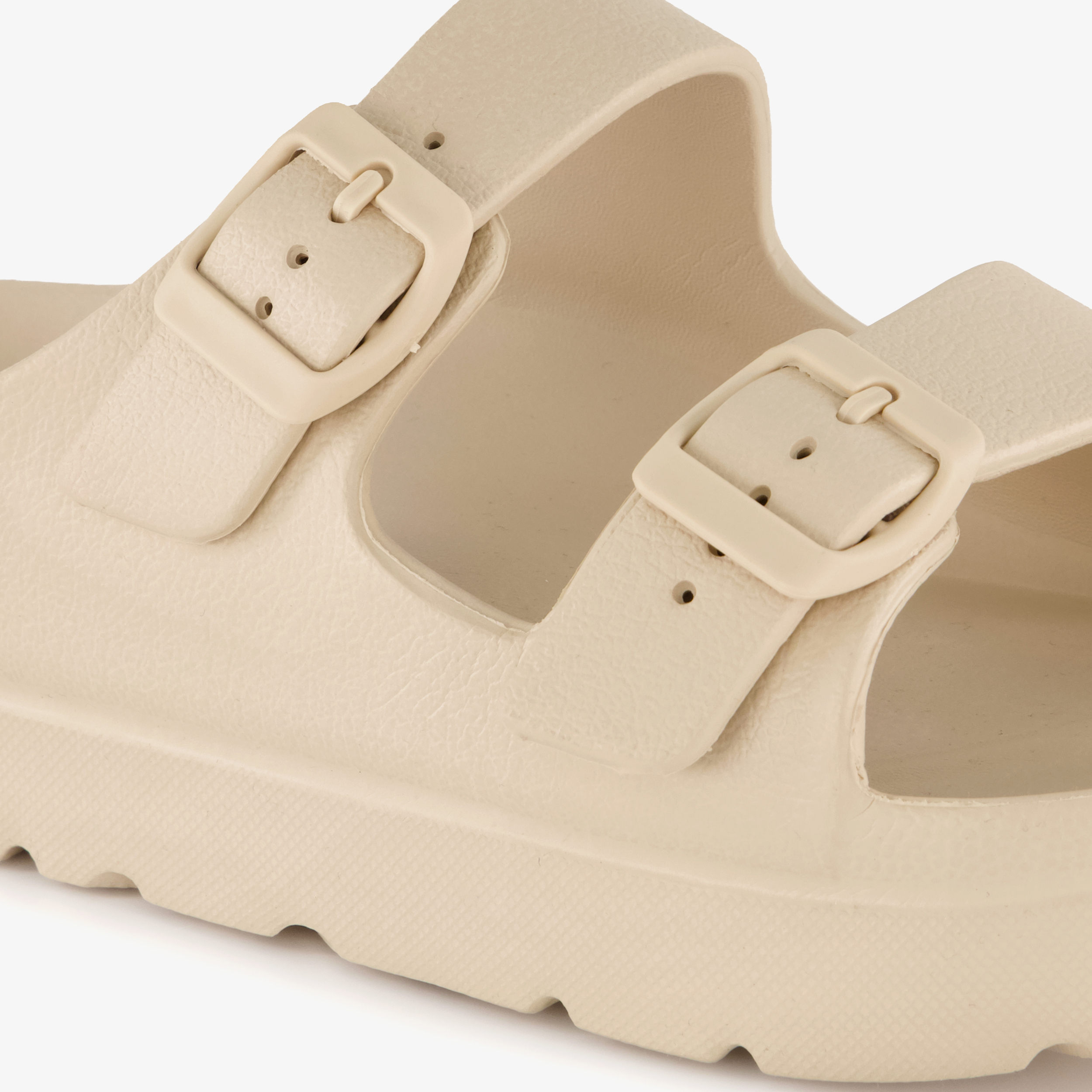 Dames badslippers met gesp beige – foto 5