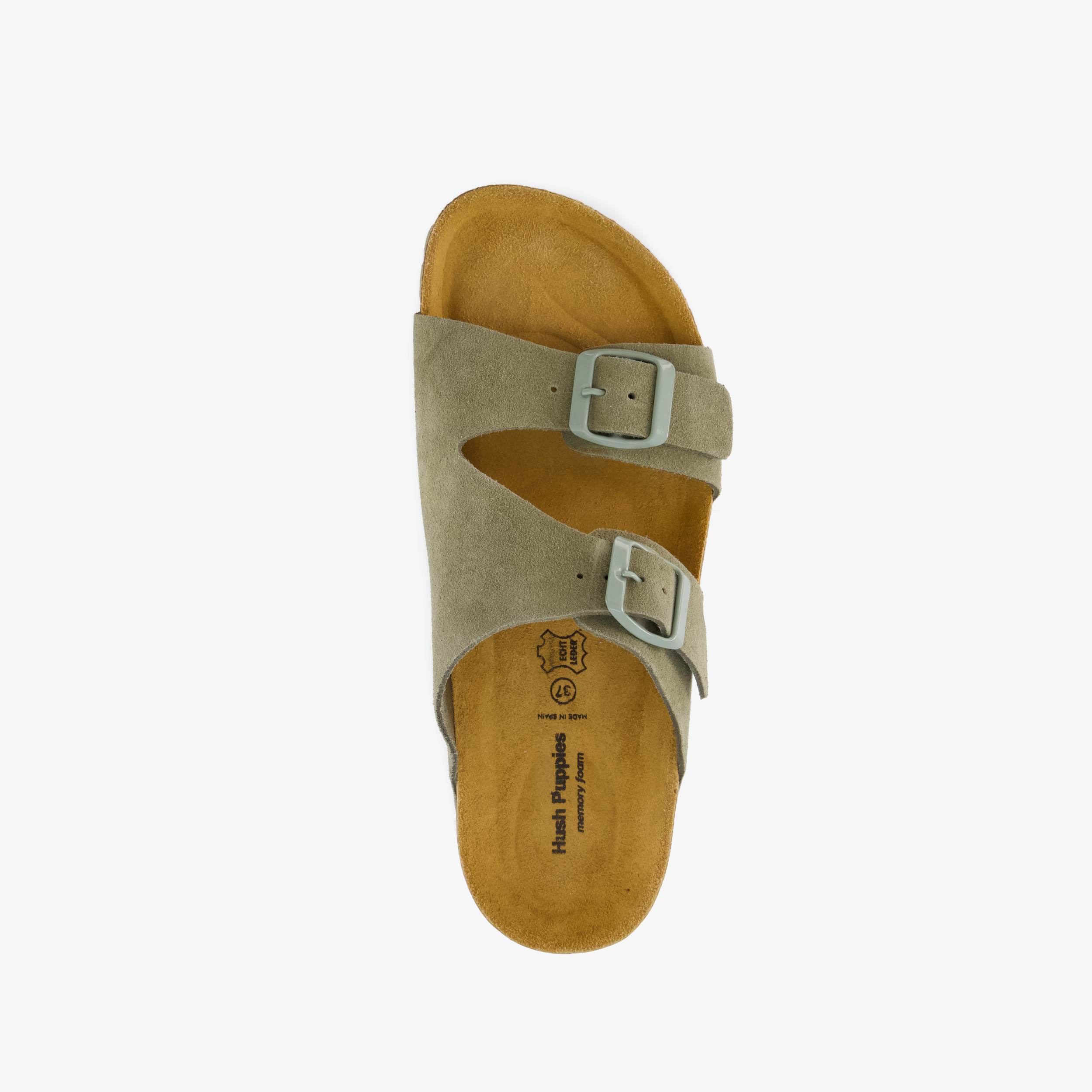 Hush Puppies suède dames bio slippers groen – foto 4
