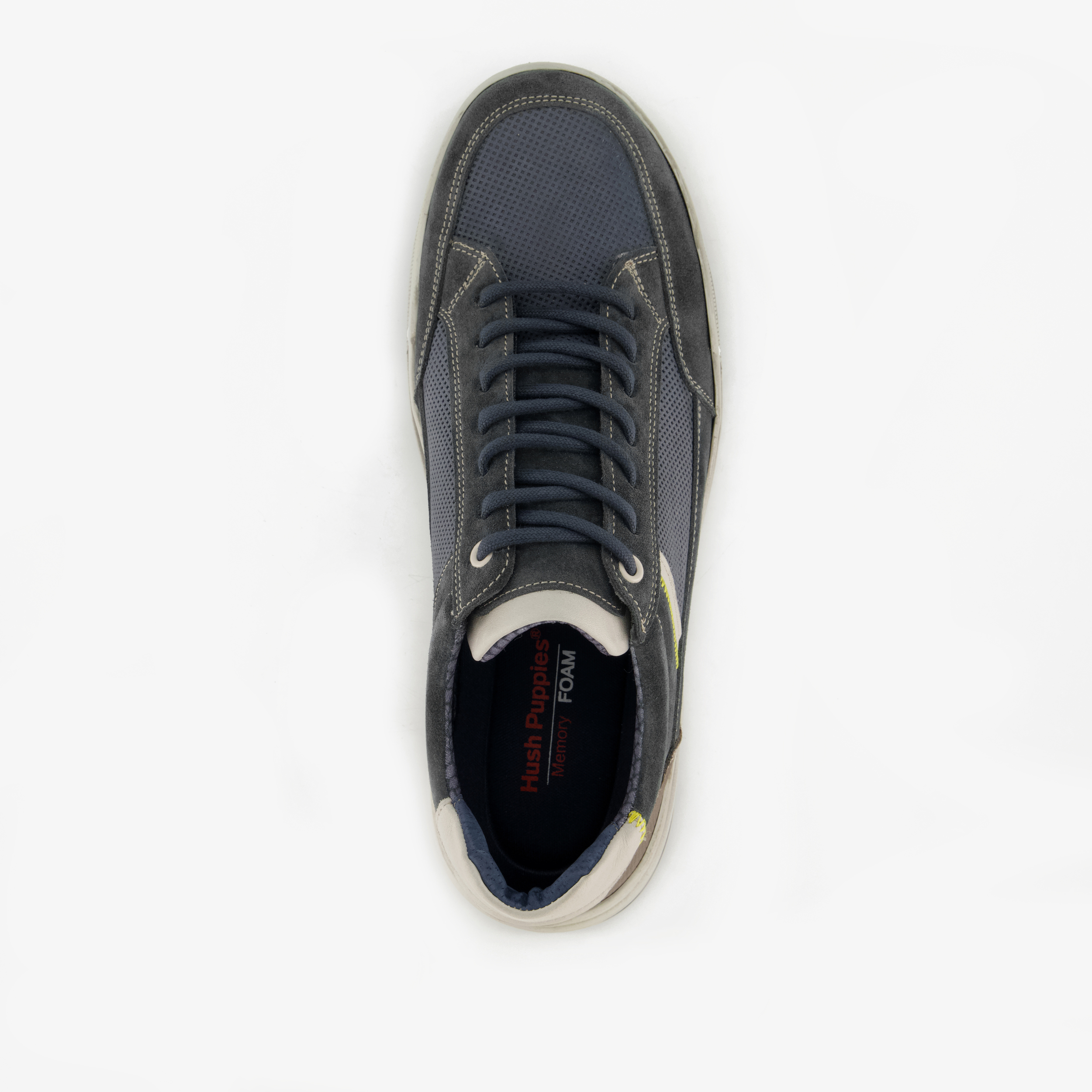 Hush Puppies leren heren veterschoenen blauw sneakers – foto 4