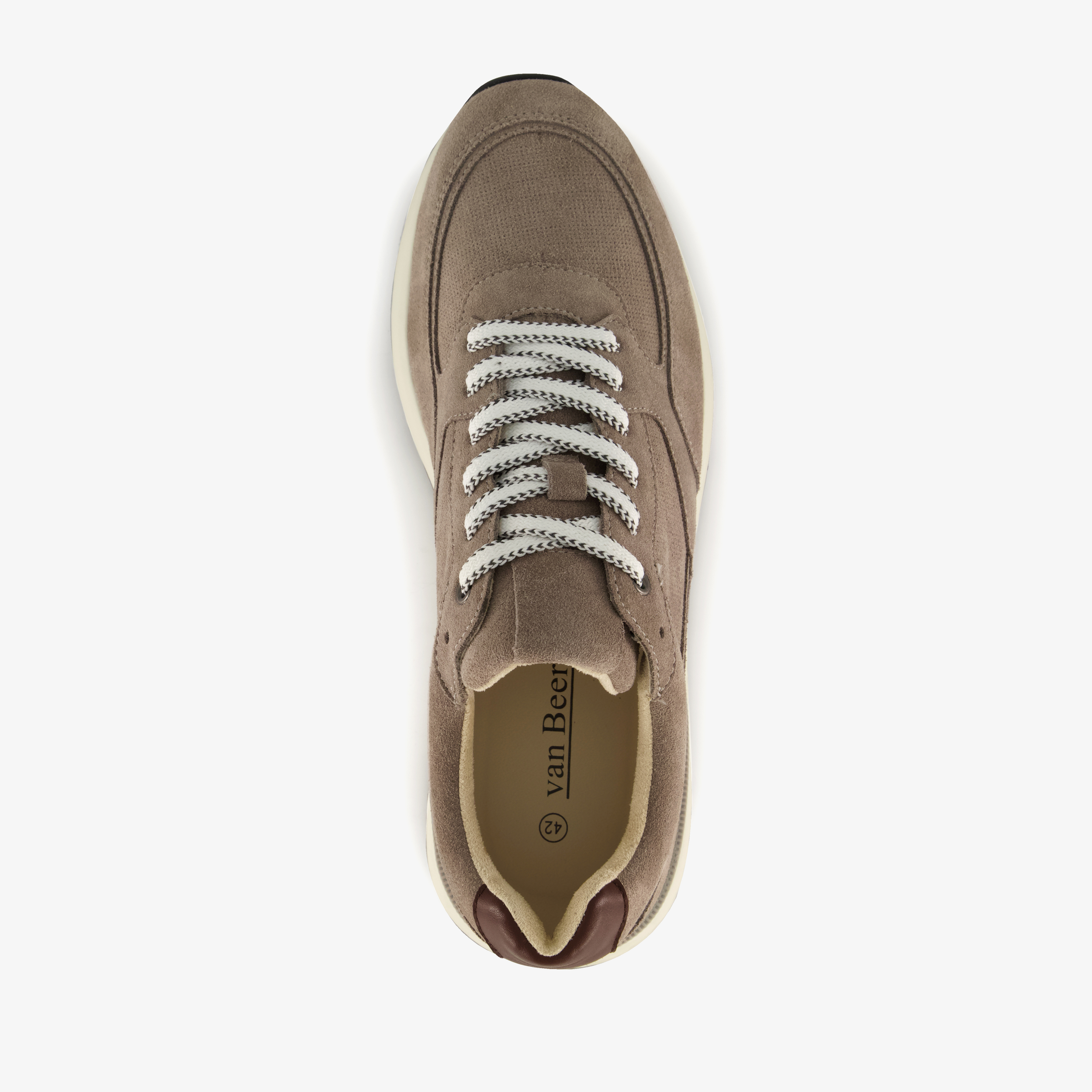 Van Beers suède heren sneakers taupe – foto 4