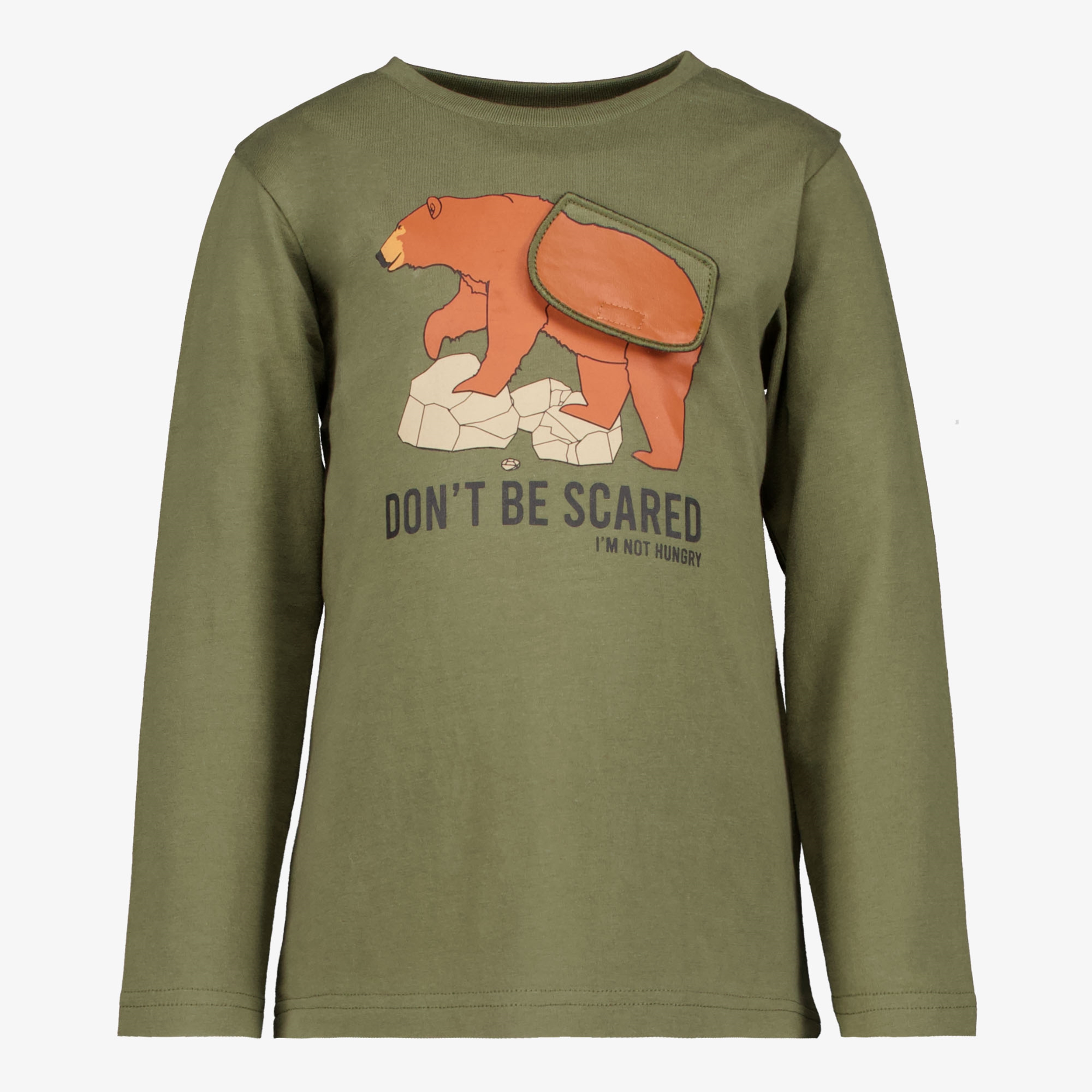 Unsigned jongens shirt met beer groen