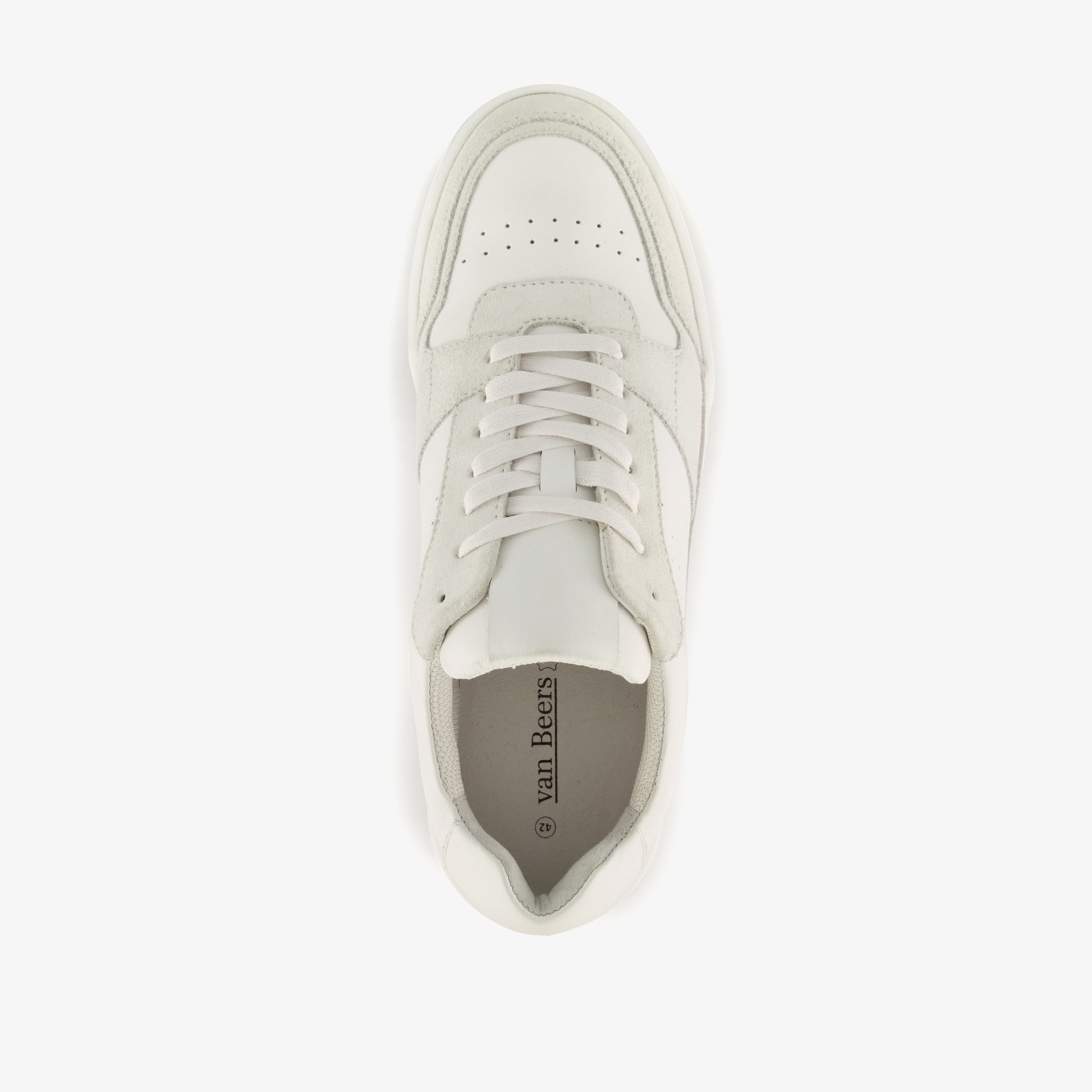 Van Beers leren heren sneakers wit – foto 4