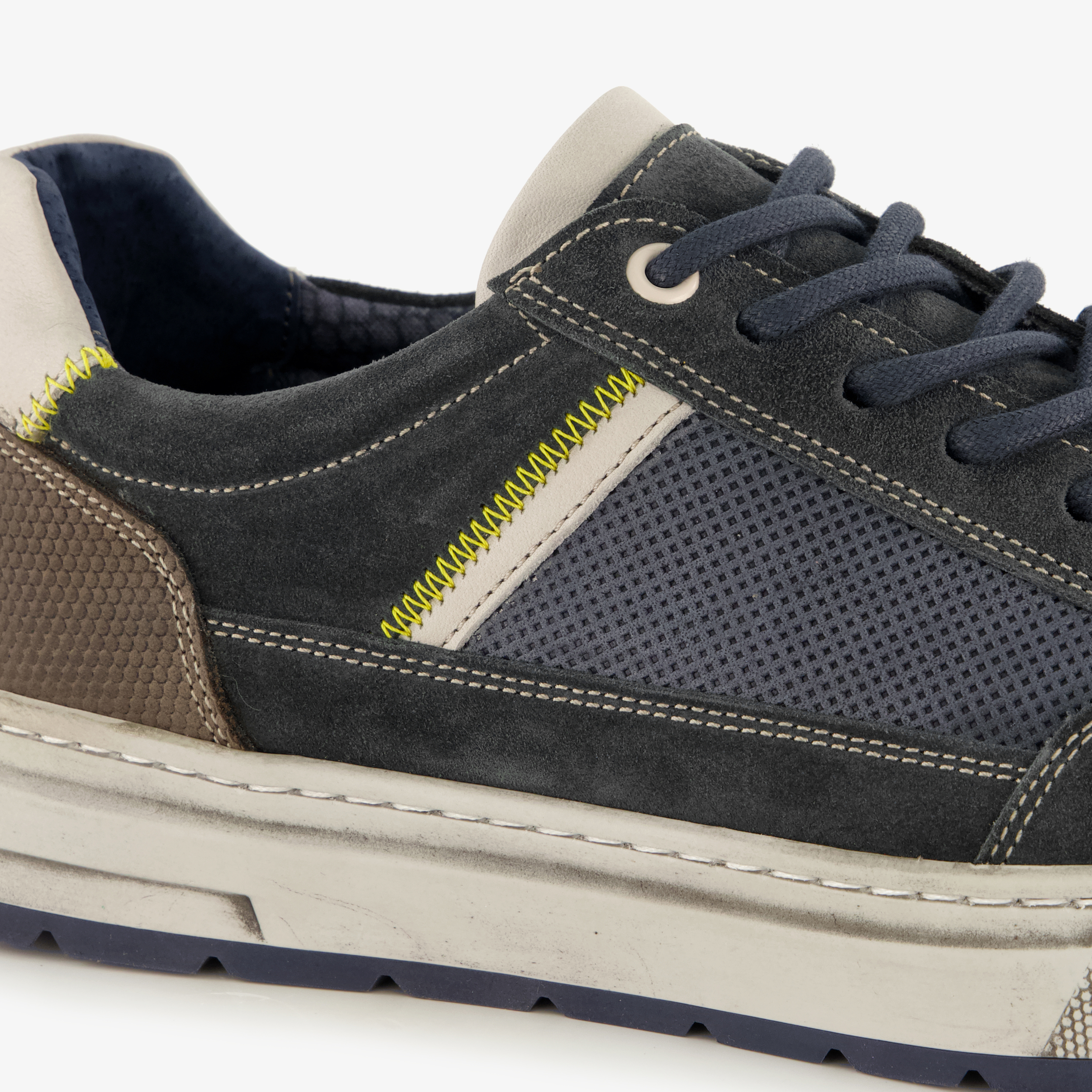 Hush Puppies leren heren veterschoenen blauw sneakers – foto 5