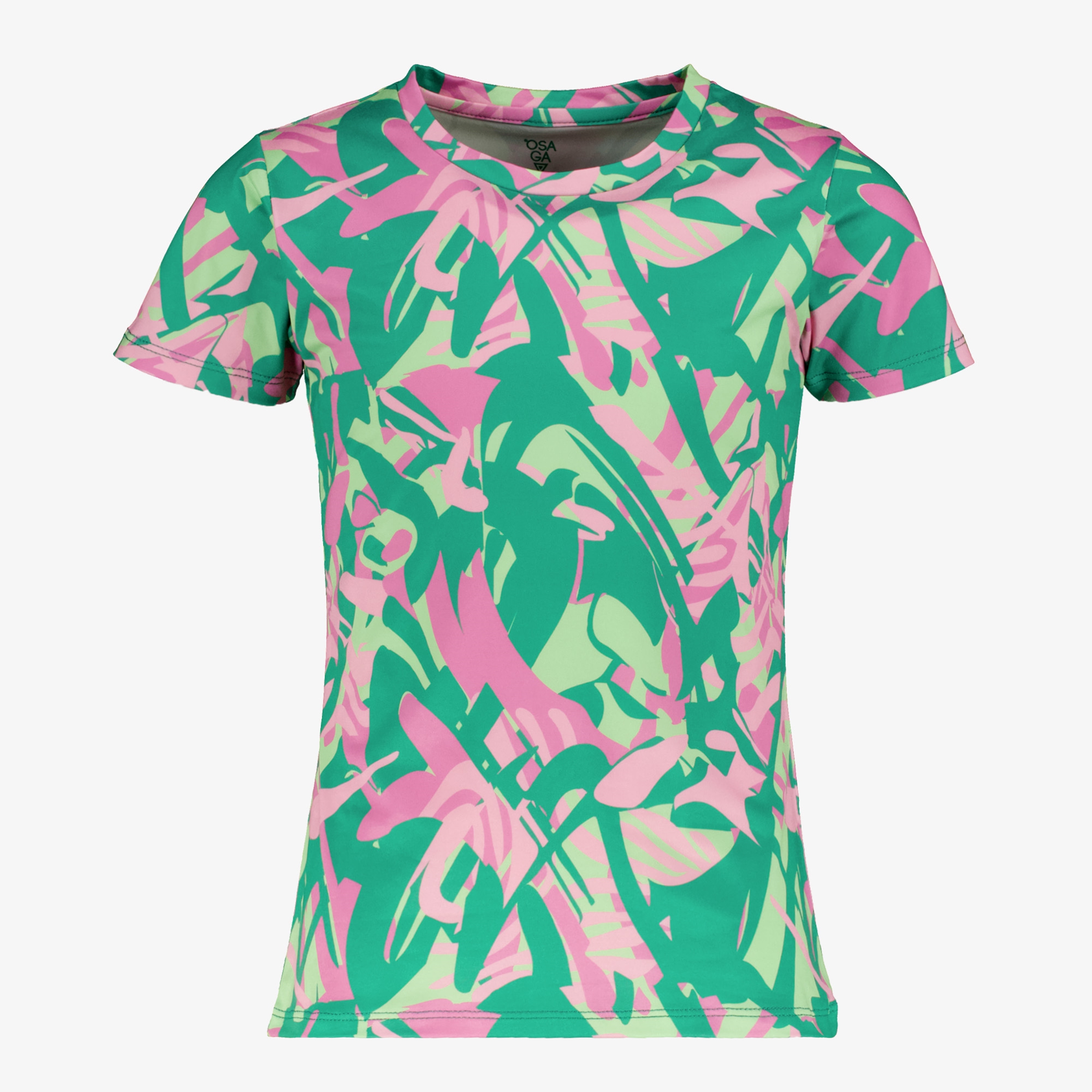Osaga Dry meisjes sport T-shirt met print groen