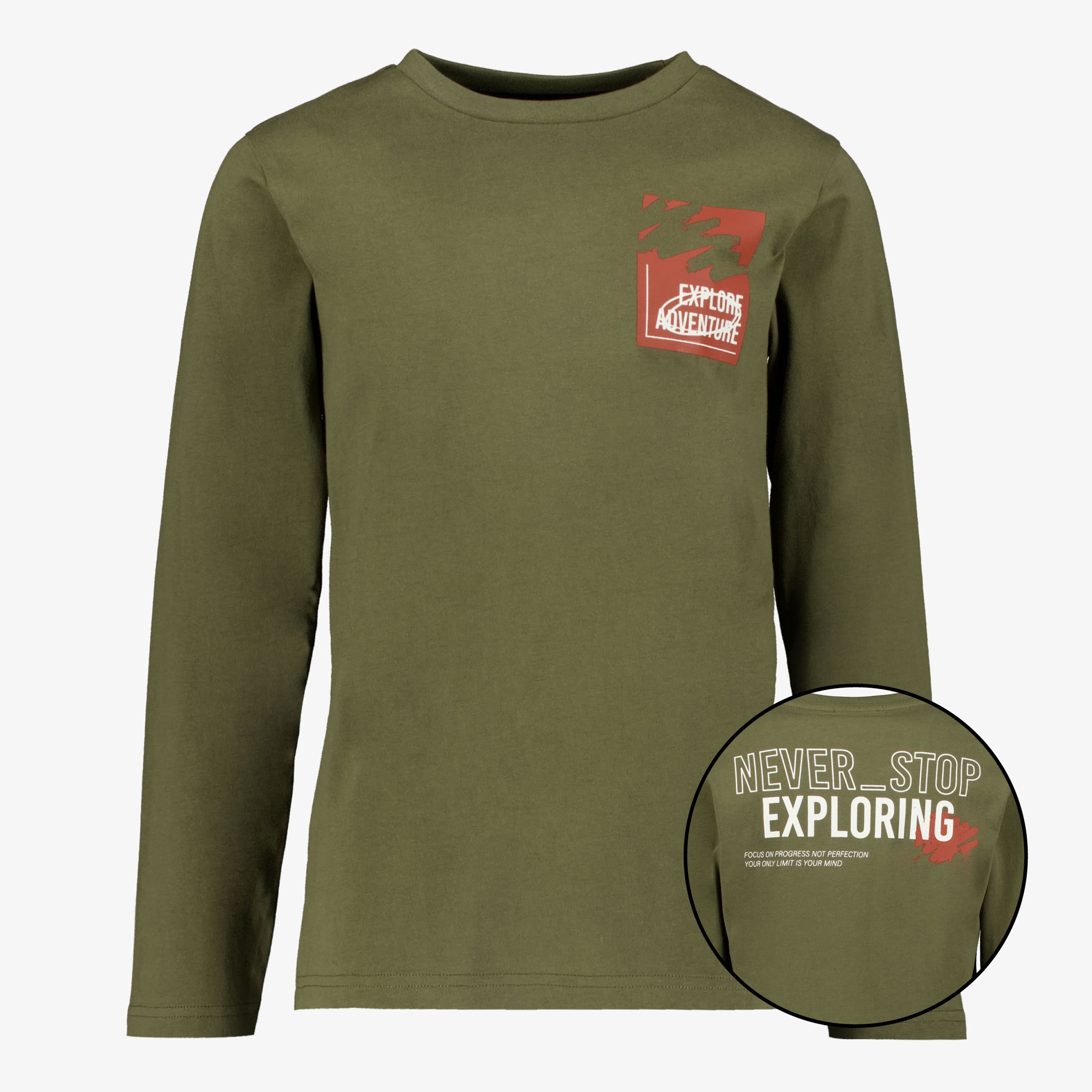 Unsigned jongens shirt met backprint groen