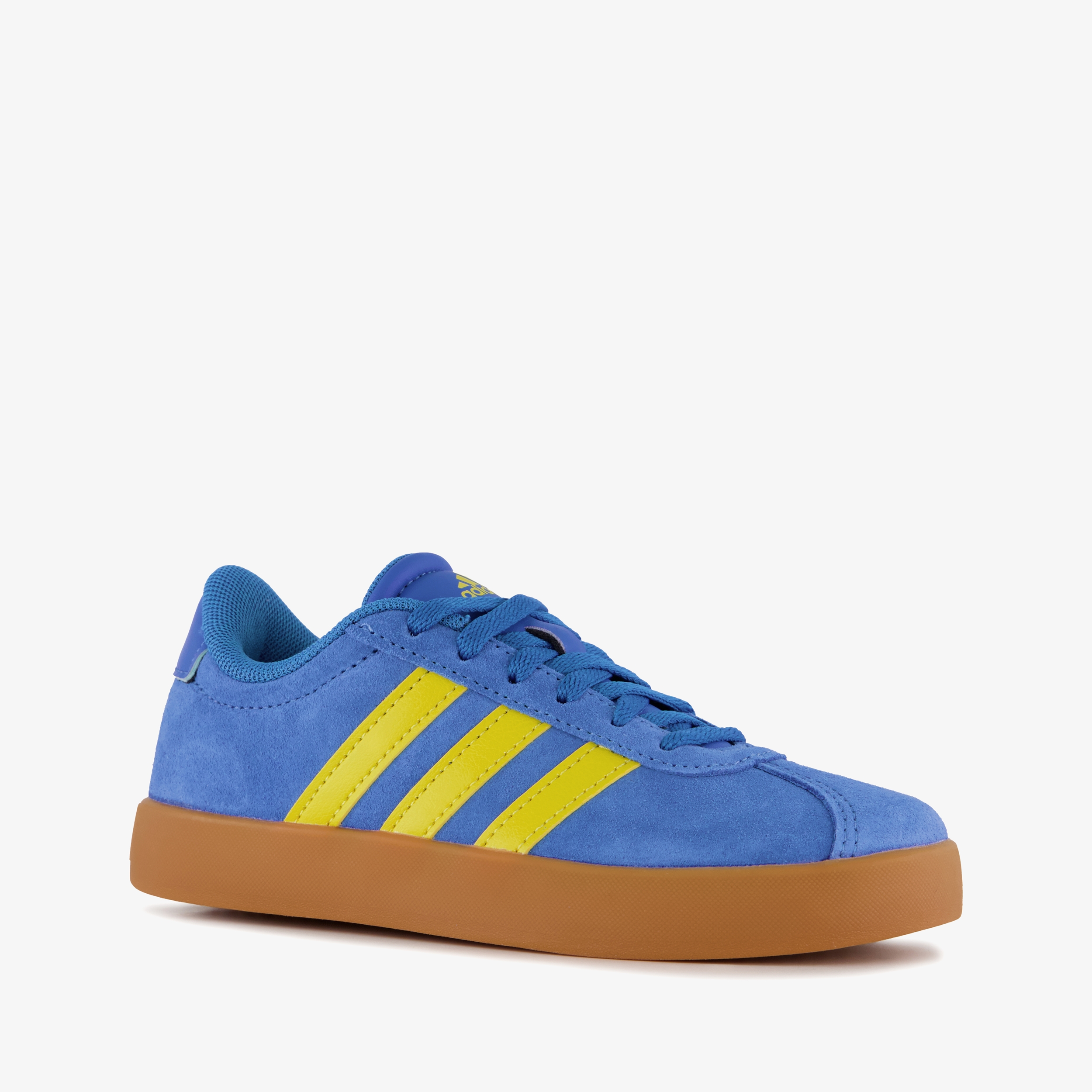 Adidas VL Court 3.0 kinder sneakers blauw geel Adidas VL Court 3.0 kinder sneakers blauw geel