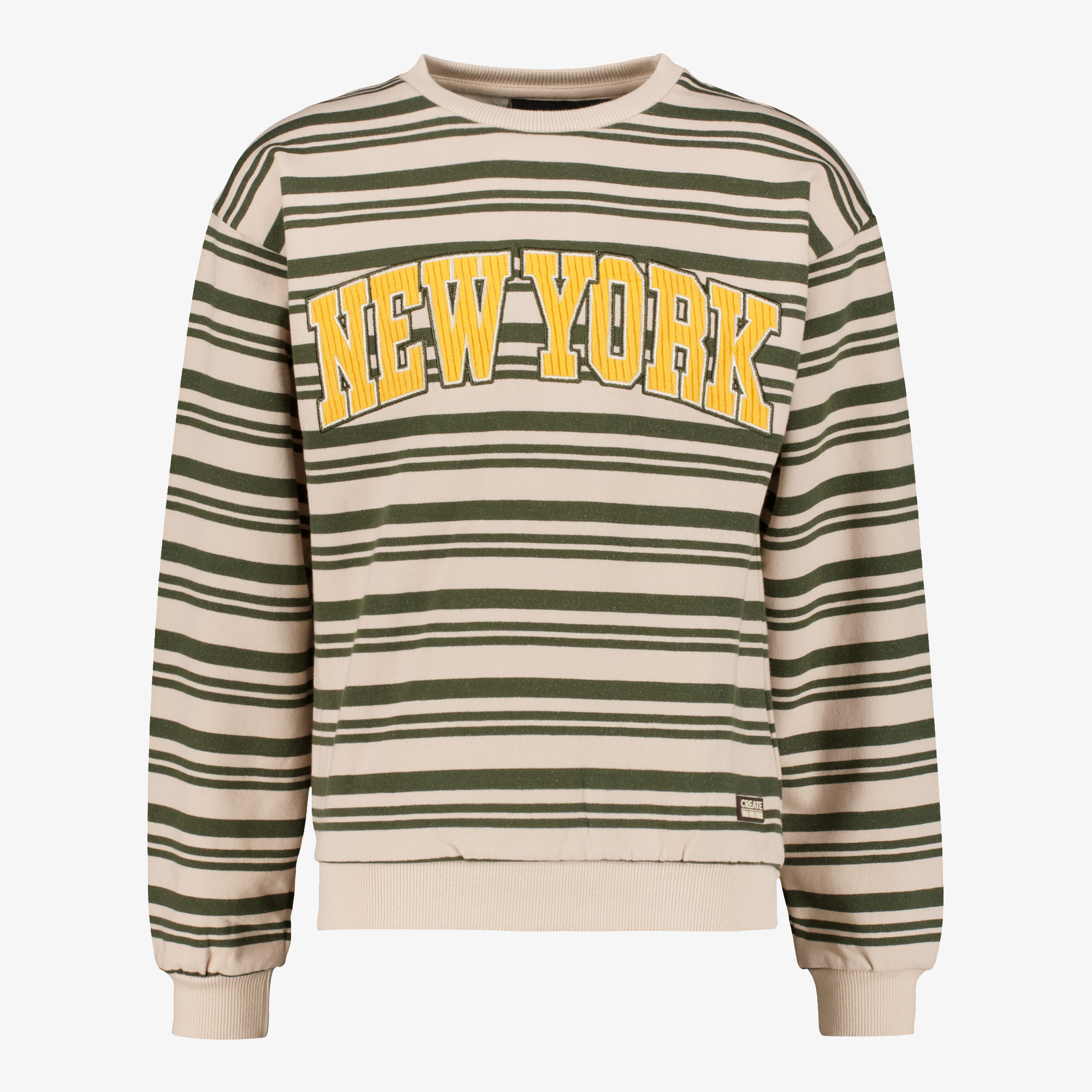 Unsigned gestreepte jongens sweater groen beige truien & vesten