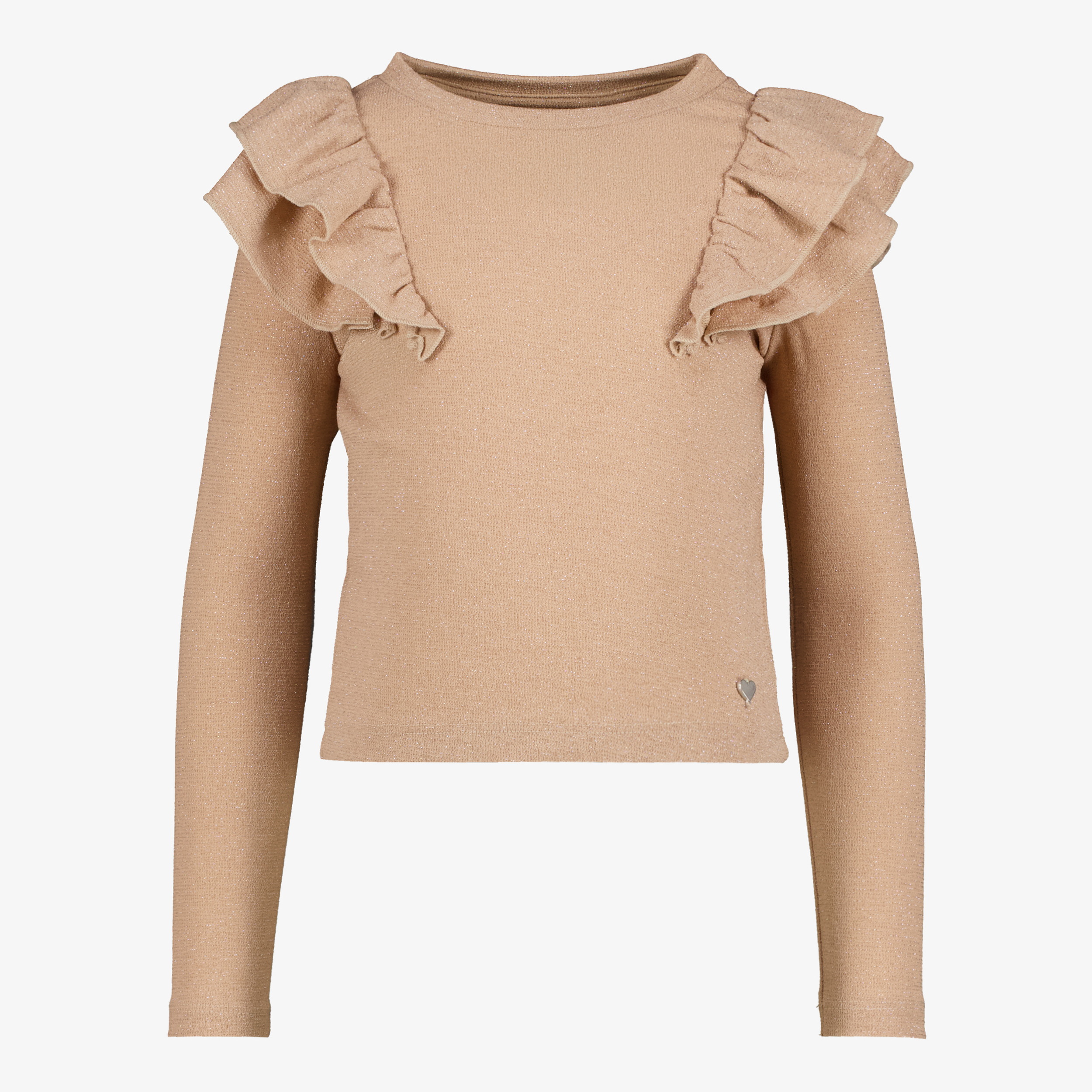 TwoDay meisjes shirt met ruches en glitters goud t-shirts & tops