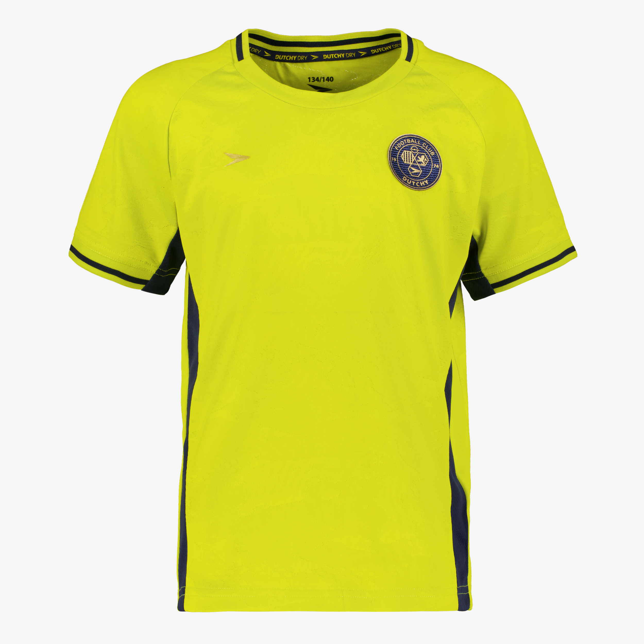 Dutchy Dry kinder voetbal T-shirt geel blauw