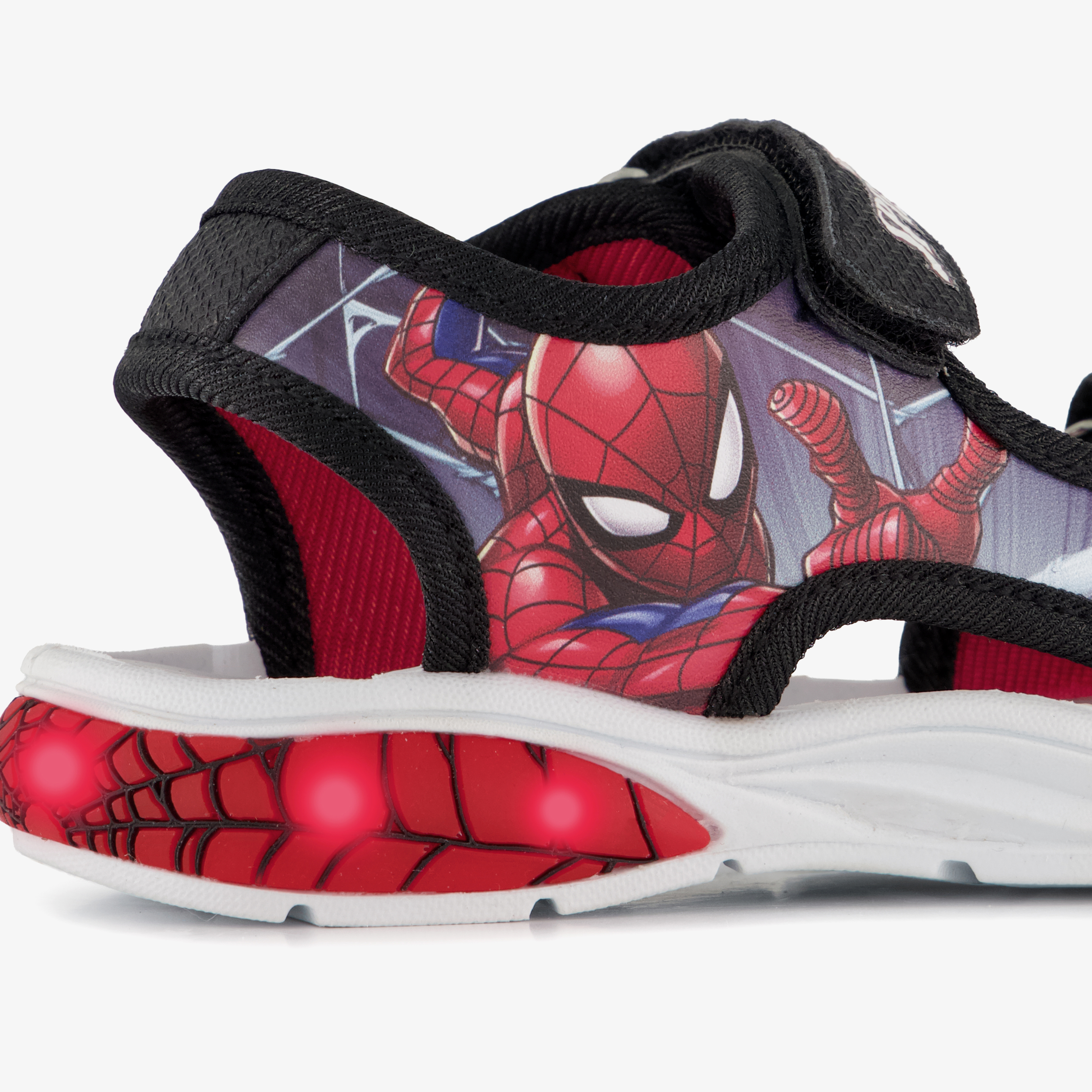 Spider-Man jongens sandalen met lichtjes zwart rood – foto 5