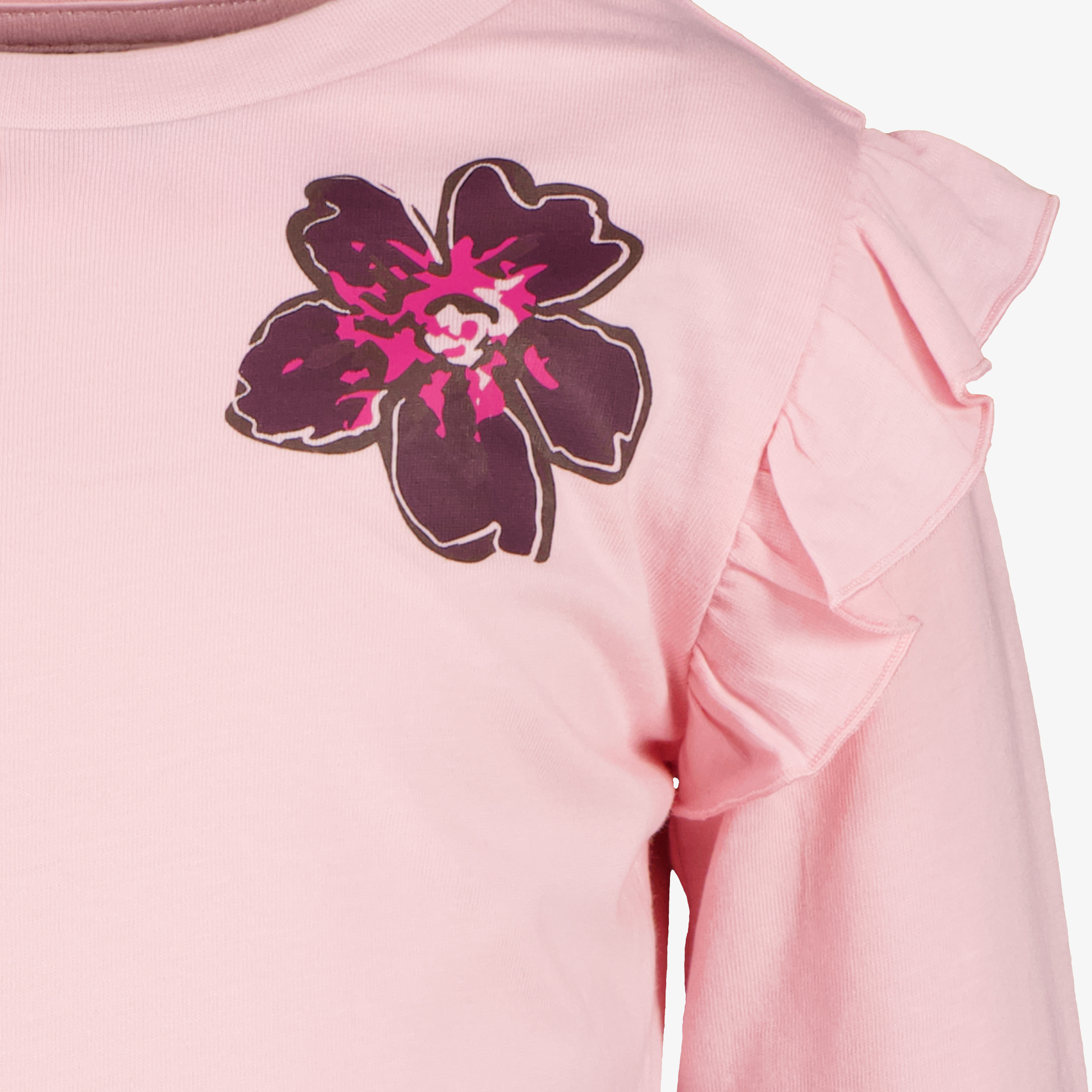 TwoDay meisjes shirt met bloemen en ruches lichtroze t-shirts & tops – foto 2