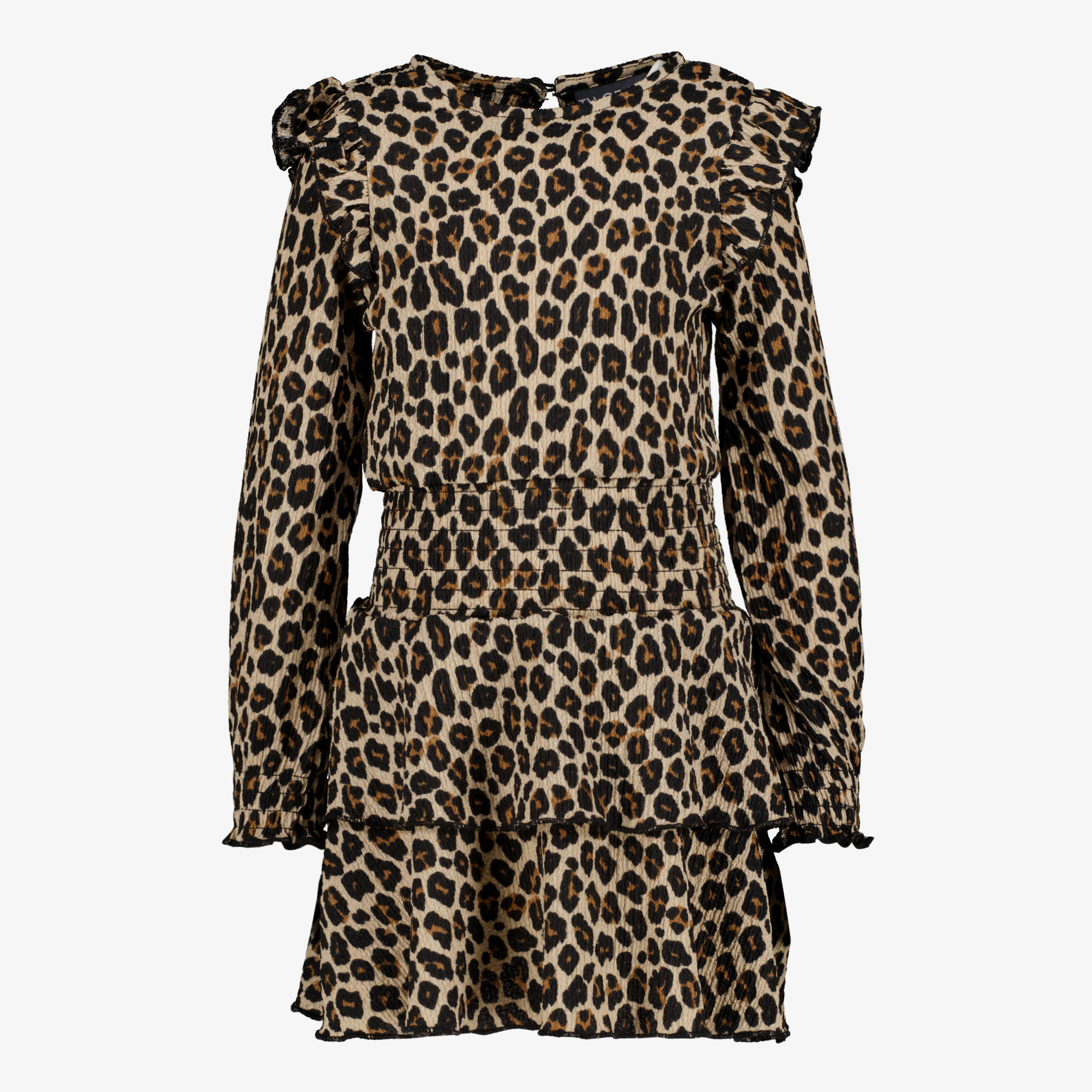 TwoDay meisjes jurk met panterprint en ruches jurken & rokken