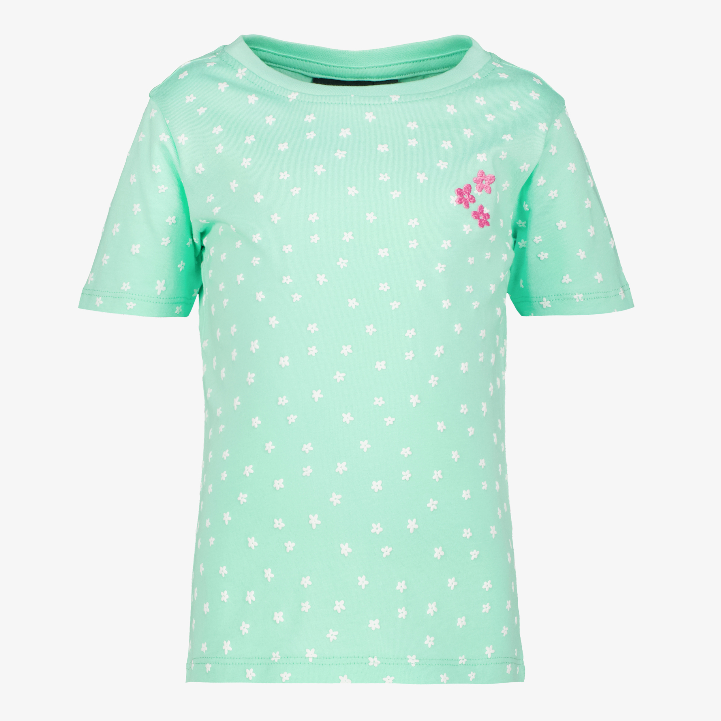 TwoDay meisjes T-shirt met bloemenprint mintgroen