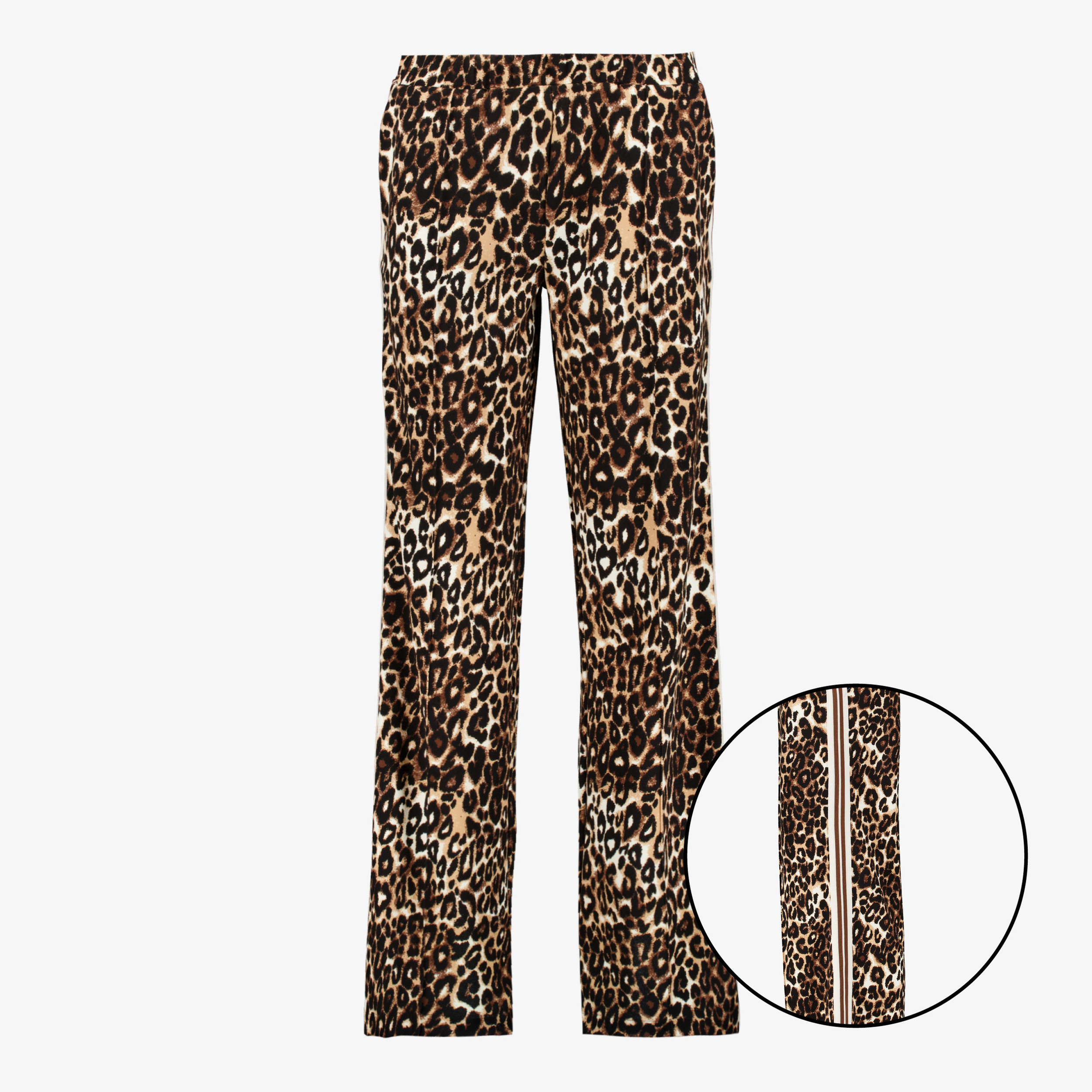 TwoDay dames wide leg broek met bies en panterprint broeken & shorts