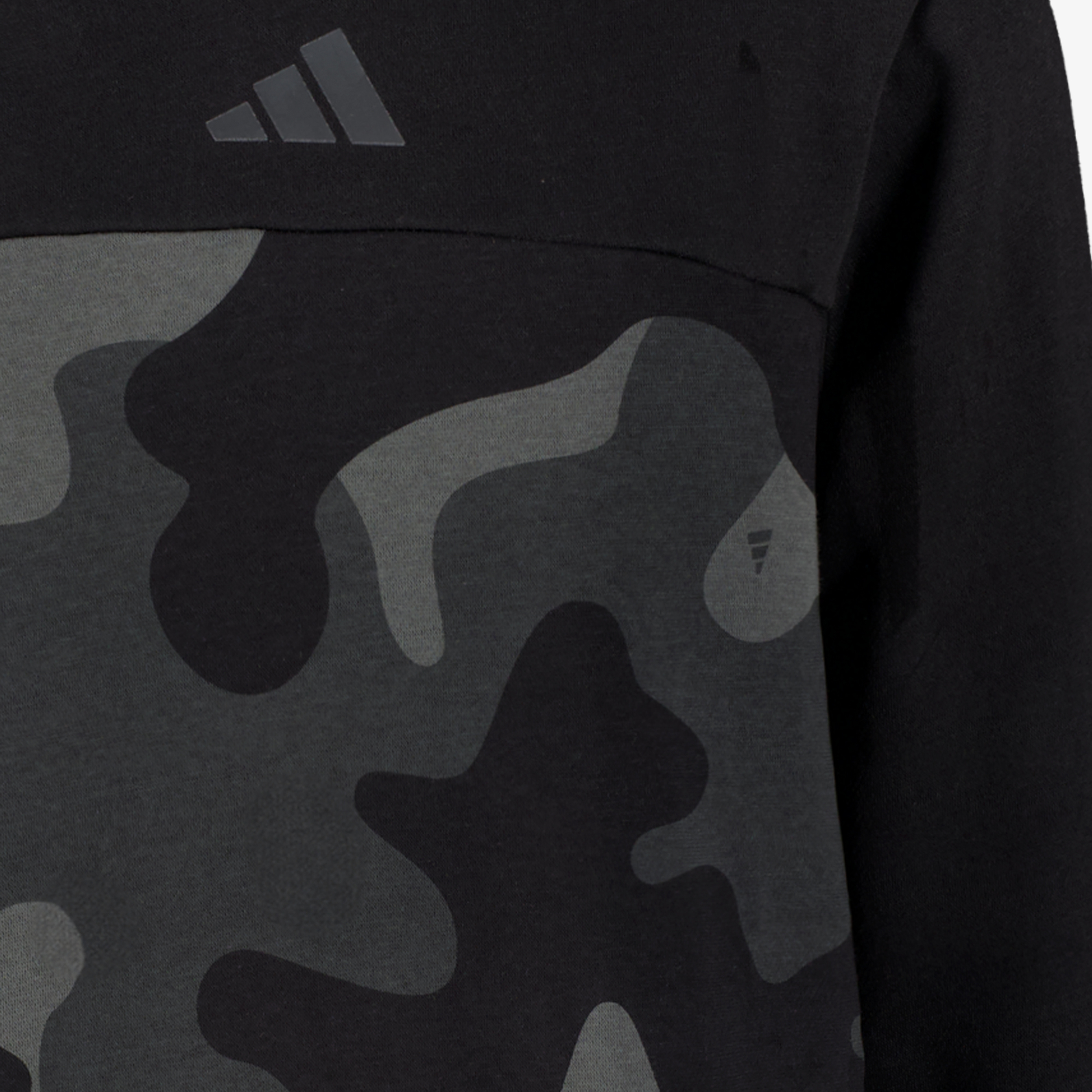 Adidas J Camo FL kinder hoodie met camouflageprint zwart grijs meisjes truien & vesten – foto 2