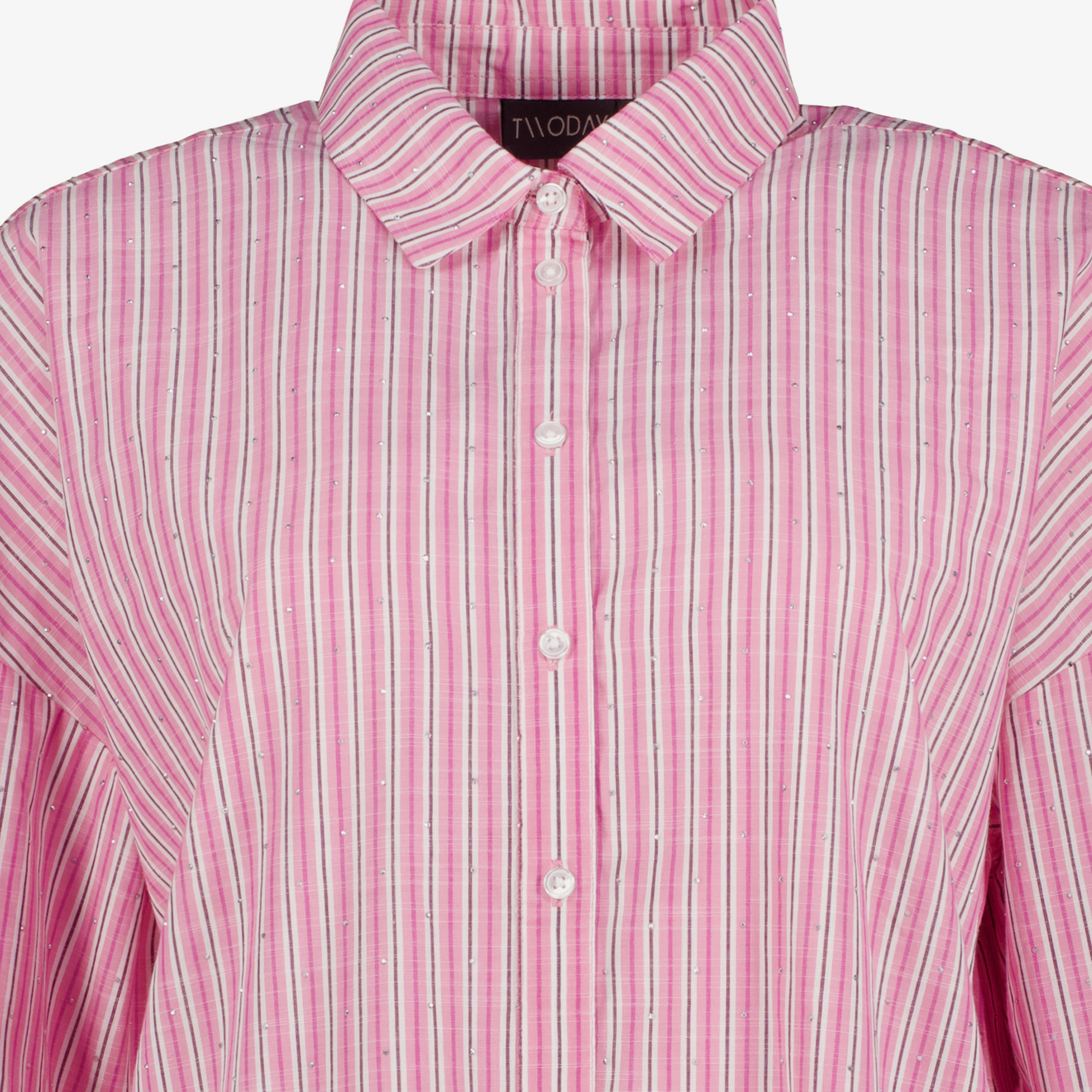 TwoDay dames overhemdblouse met strass steentjes roze t-shirts & tops – foto 2