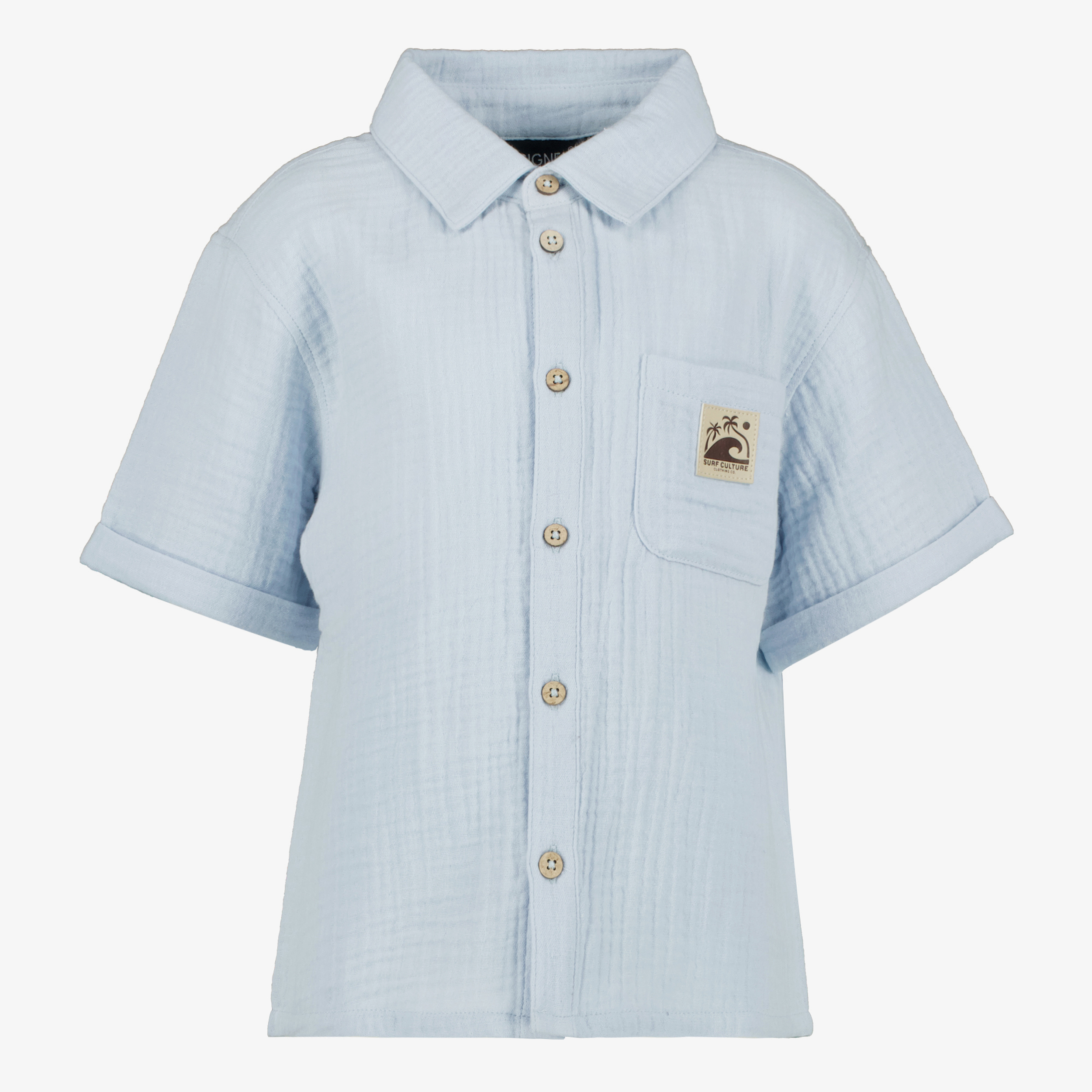 Unsigned jongens mousseline blouse blauw