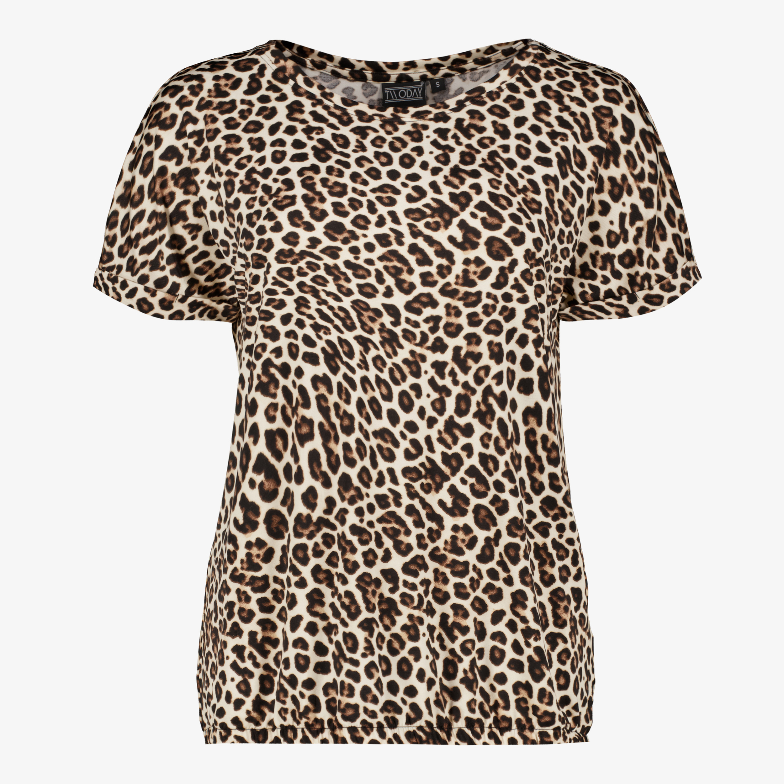 TwoDay dames top met panterprint beige t-shirts & tops