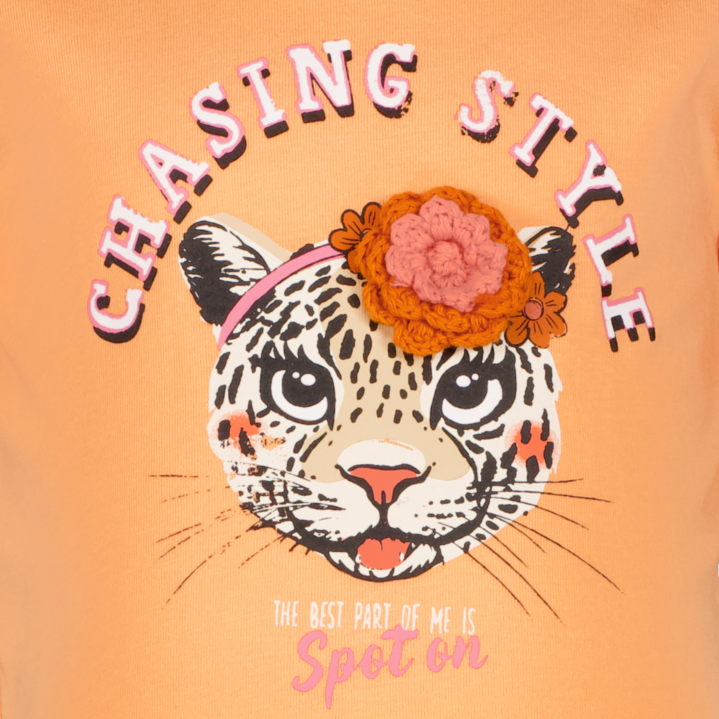TwoDay meisjes T-shirt met panterkop oranje t-shirts & tops – foto 2