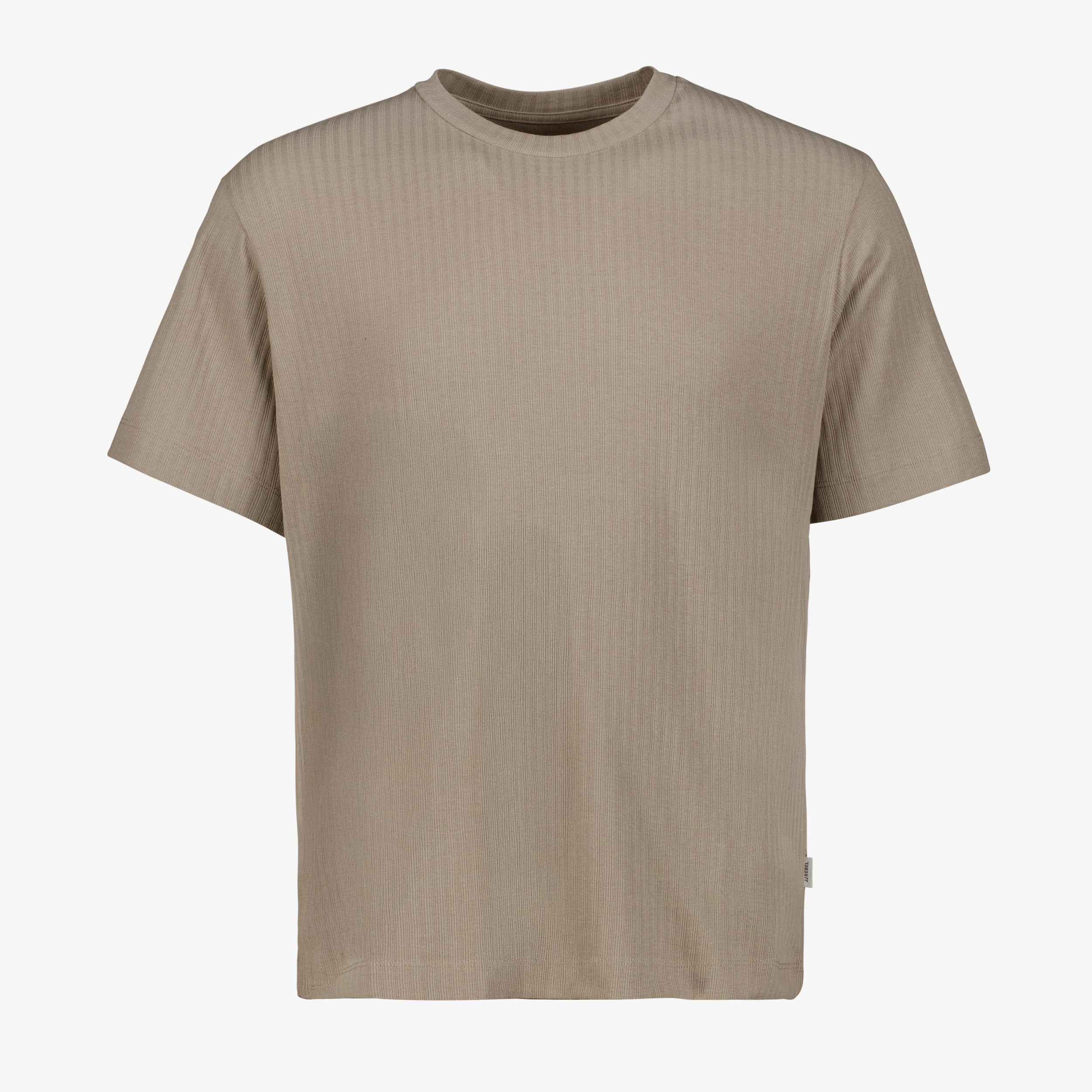 JJ REBEL heren T-shirt met ribstructuur beige t-shirts & tops