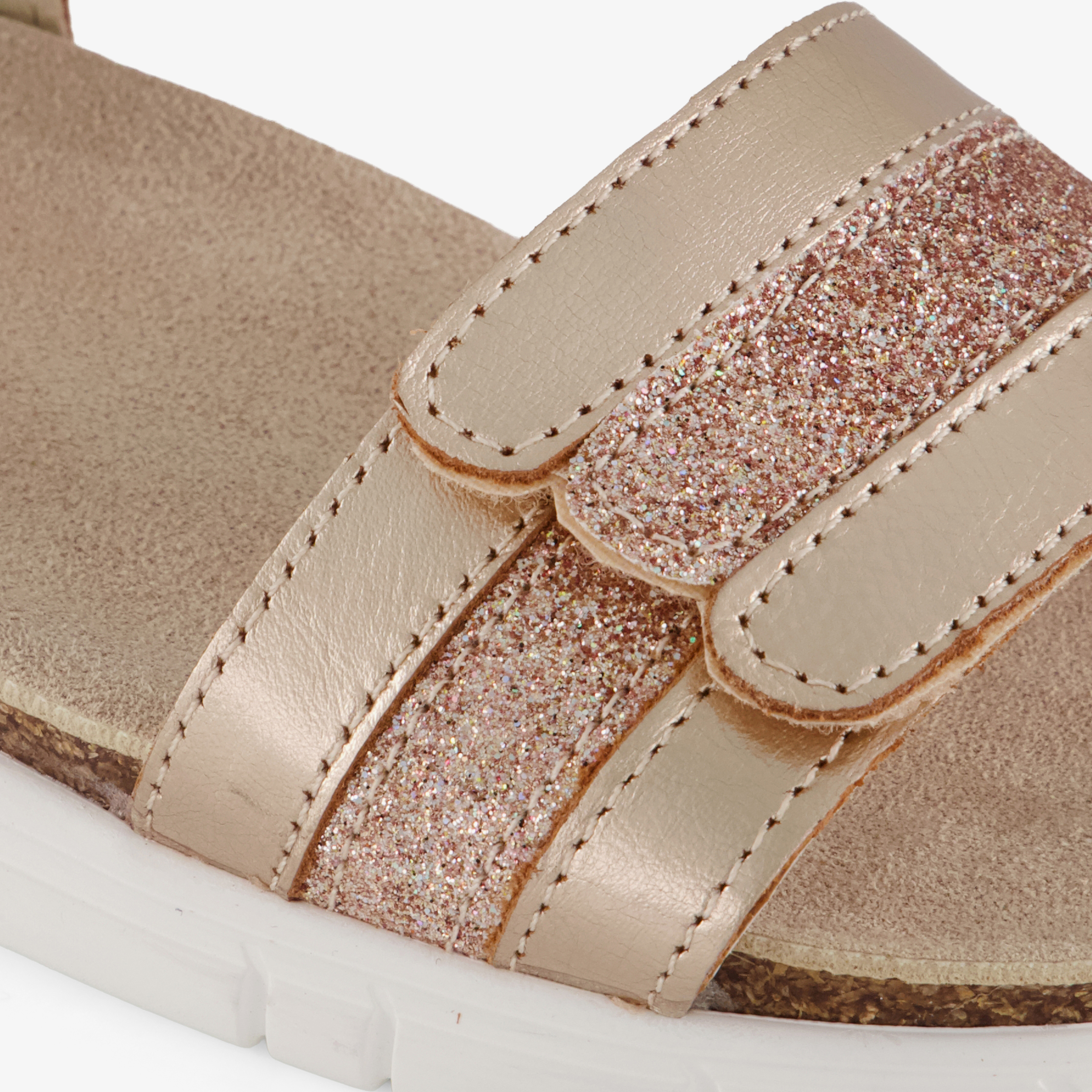 Groot leren meisjes sandalen goud – foto 5