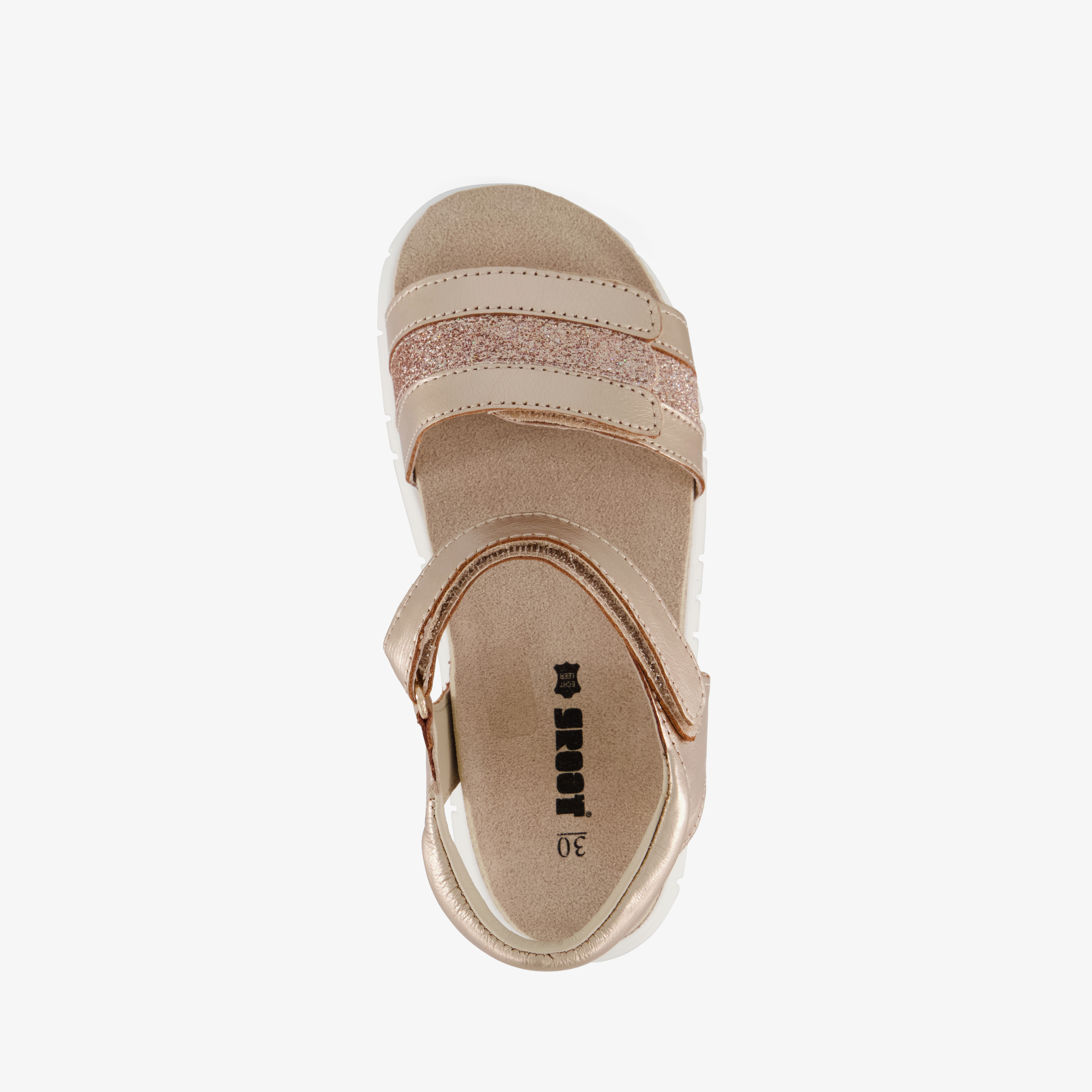 Groot leren meisjes sandalen goud – foto 4