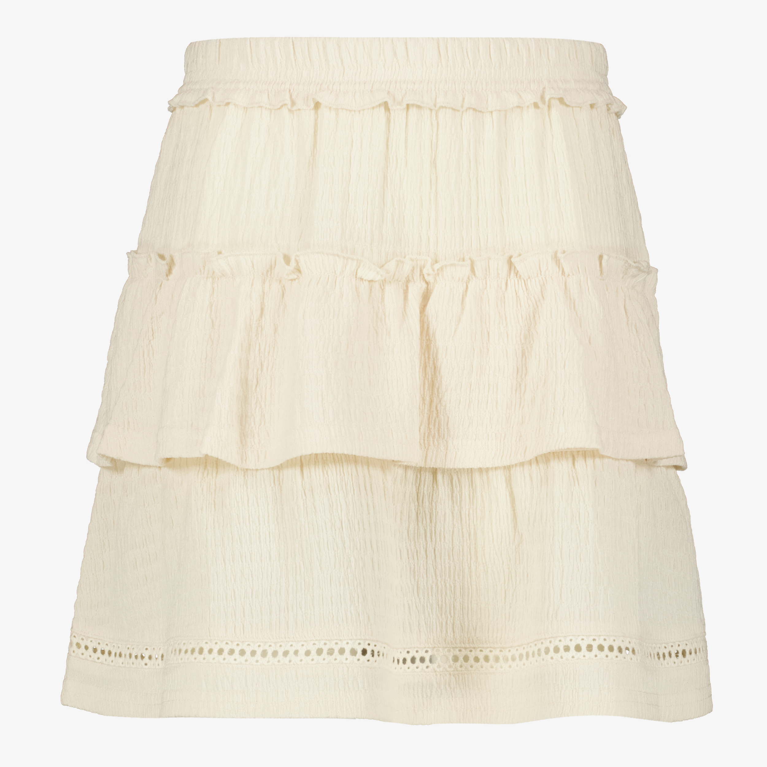 Twoday meisjes rok met ruches beige