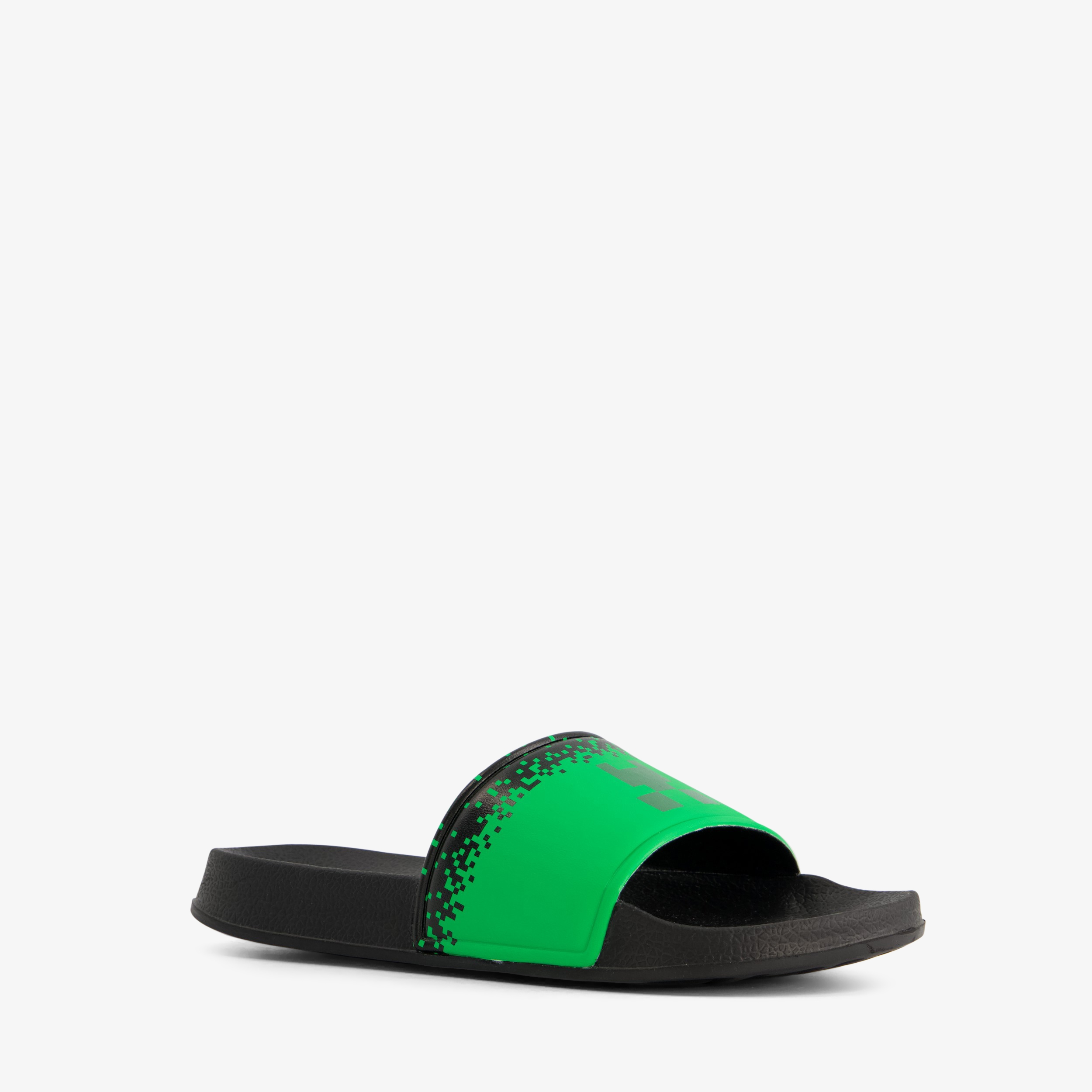 Minecraft kinder badslippers zwart groen