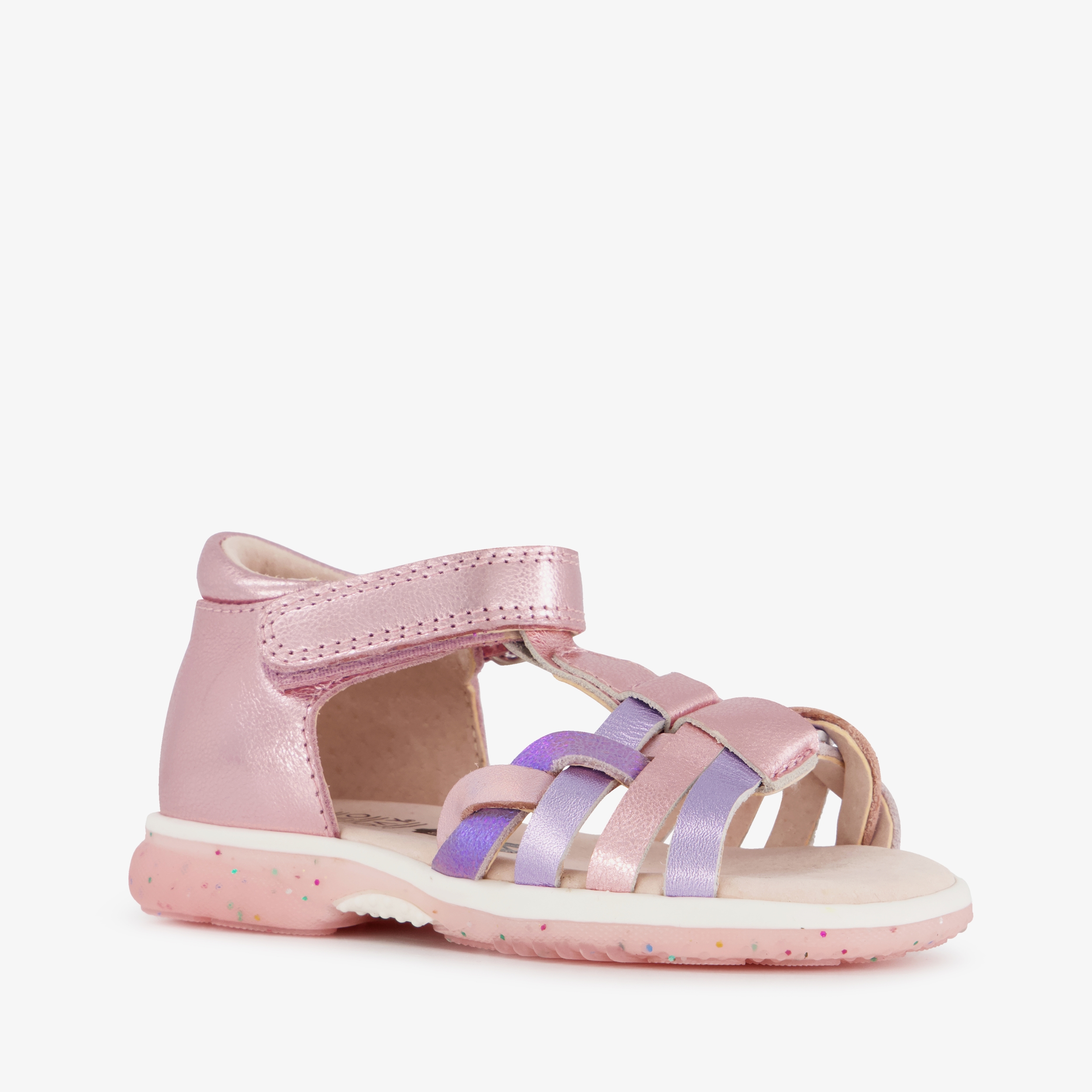 TwoDay leren meisjes sandalen metallic roze