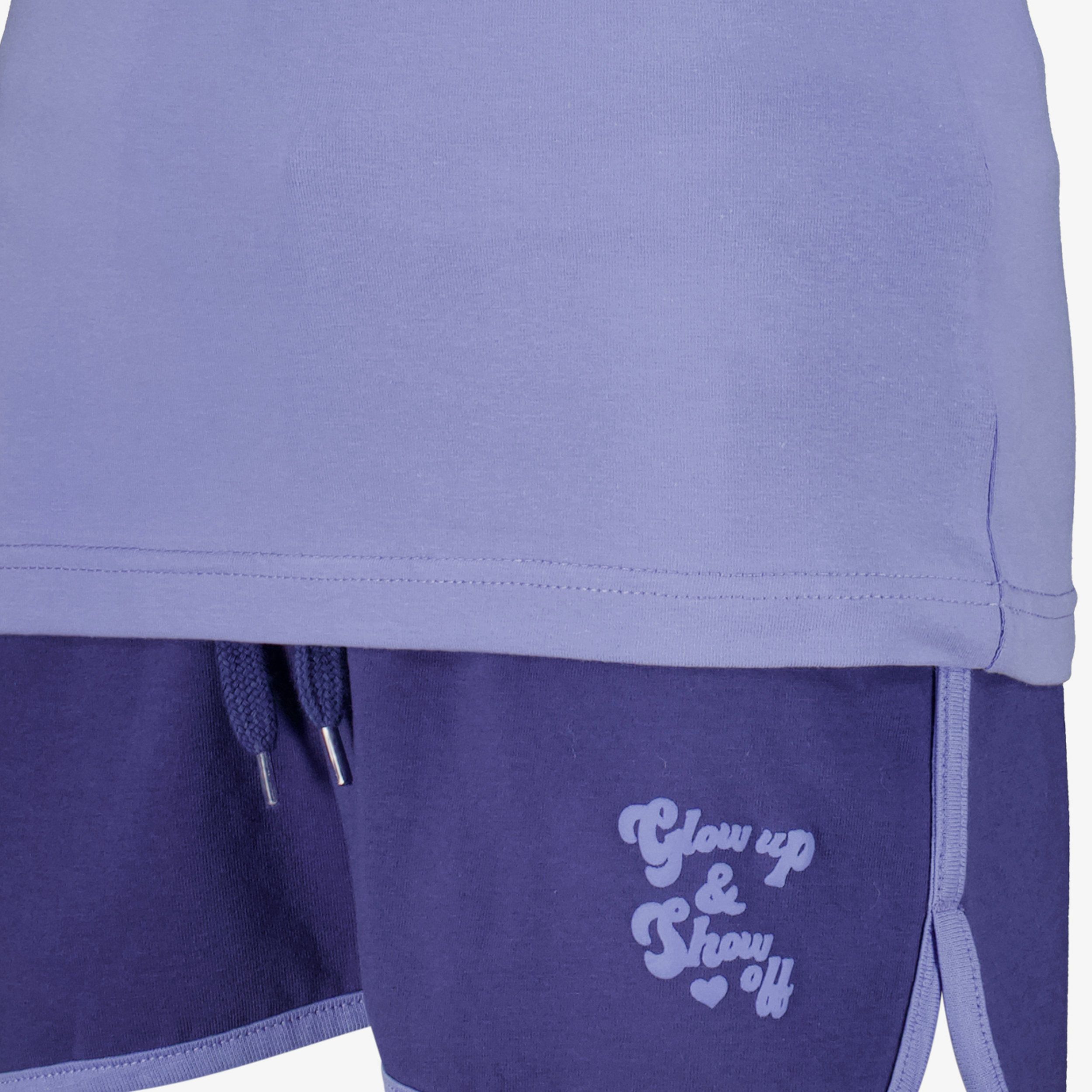 Osaga cropped meisjes sport T-shirt met tekstopdruk paars t-shirts & tops – foto 2