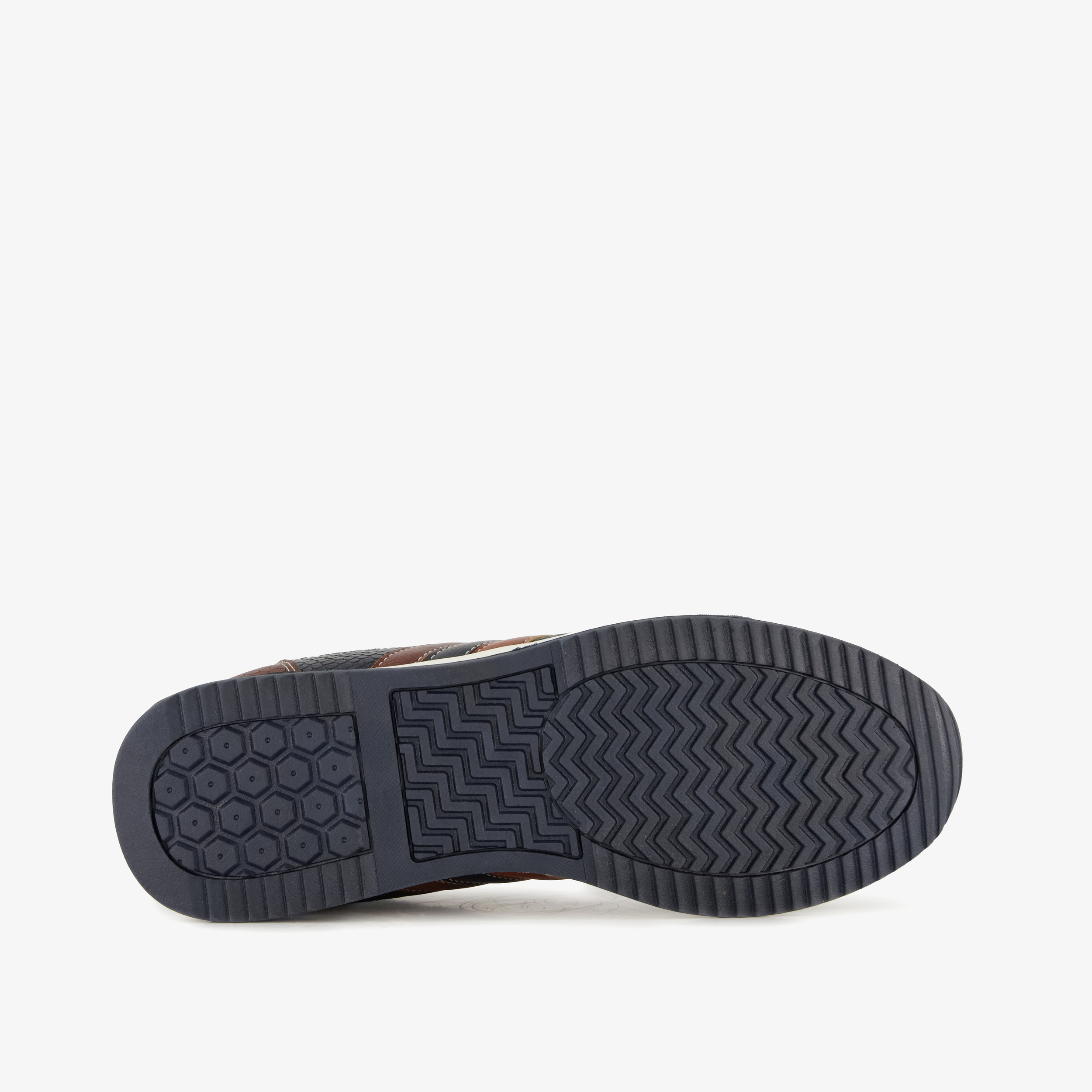 Blue Box heren sneakers blauw cognac – foto 3