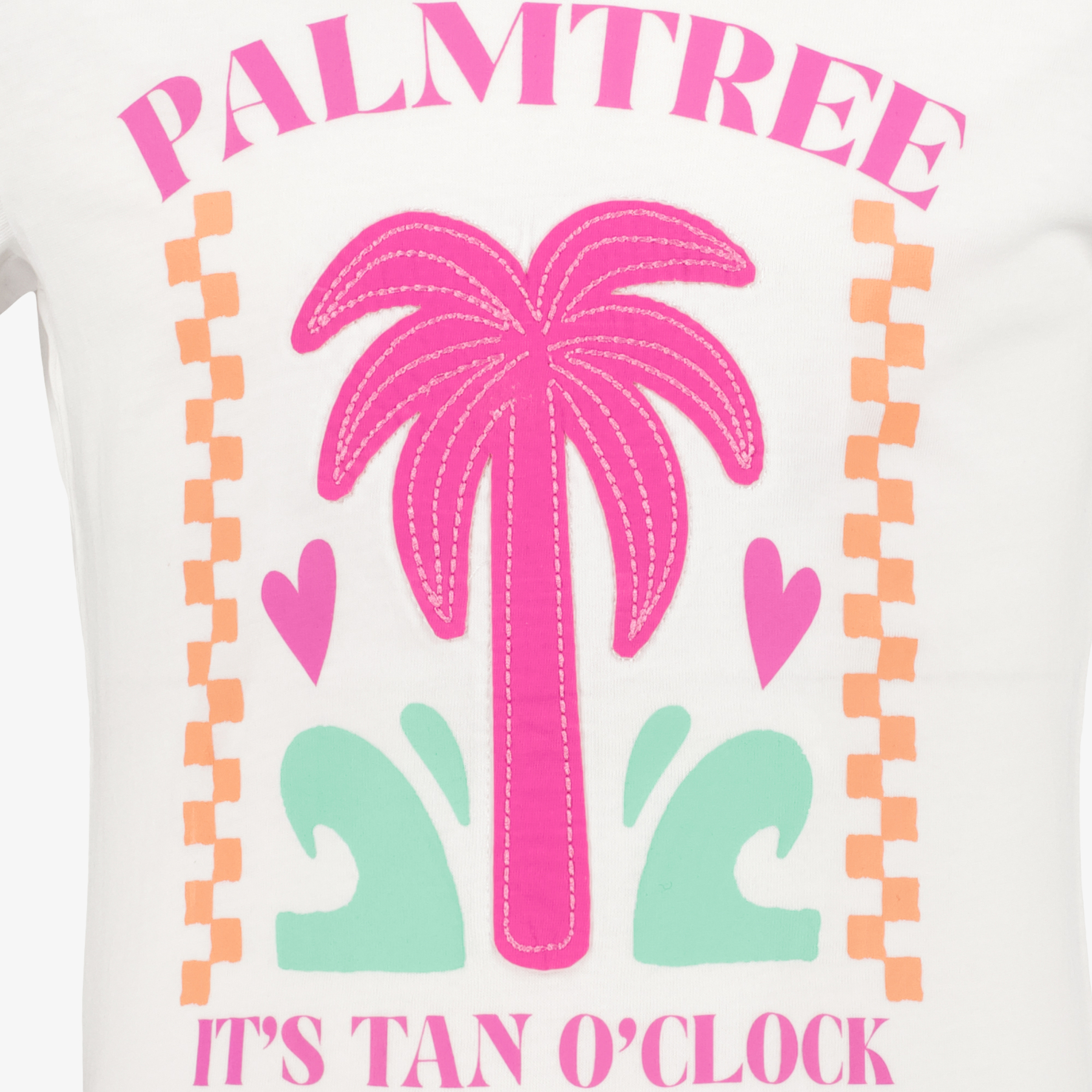 TwoDay meisjes T-shirt met palmboom wit t-shirts & tops – foto 2