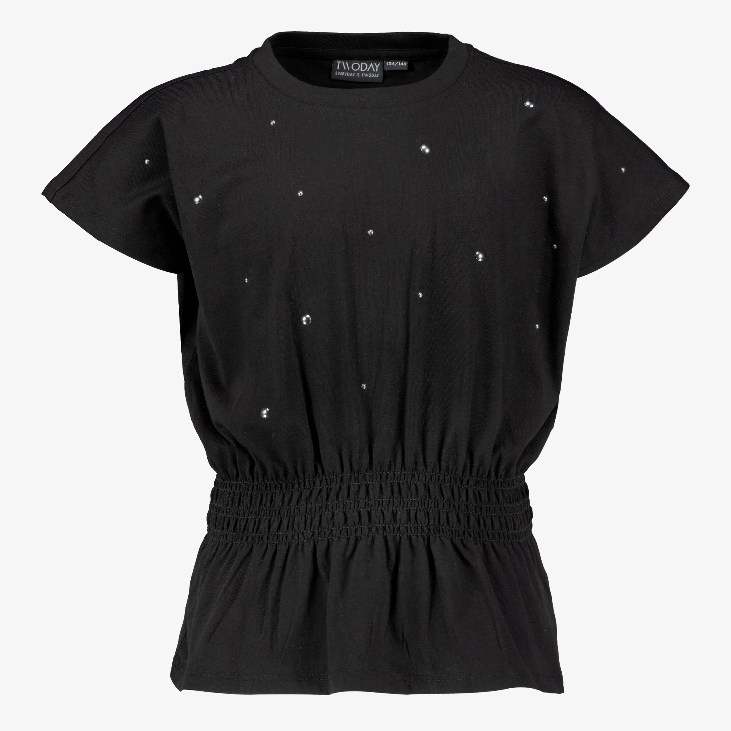 TwoDay meisjes T-shirt zwart met steentjes