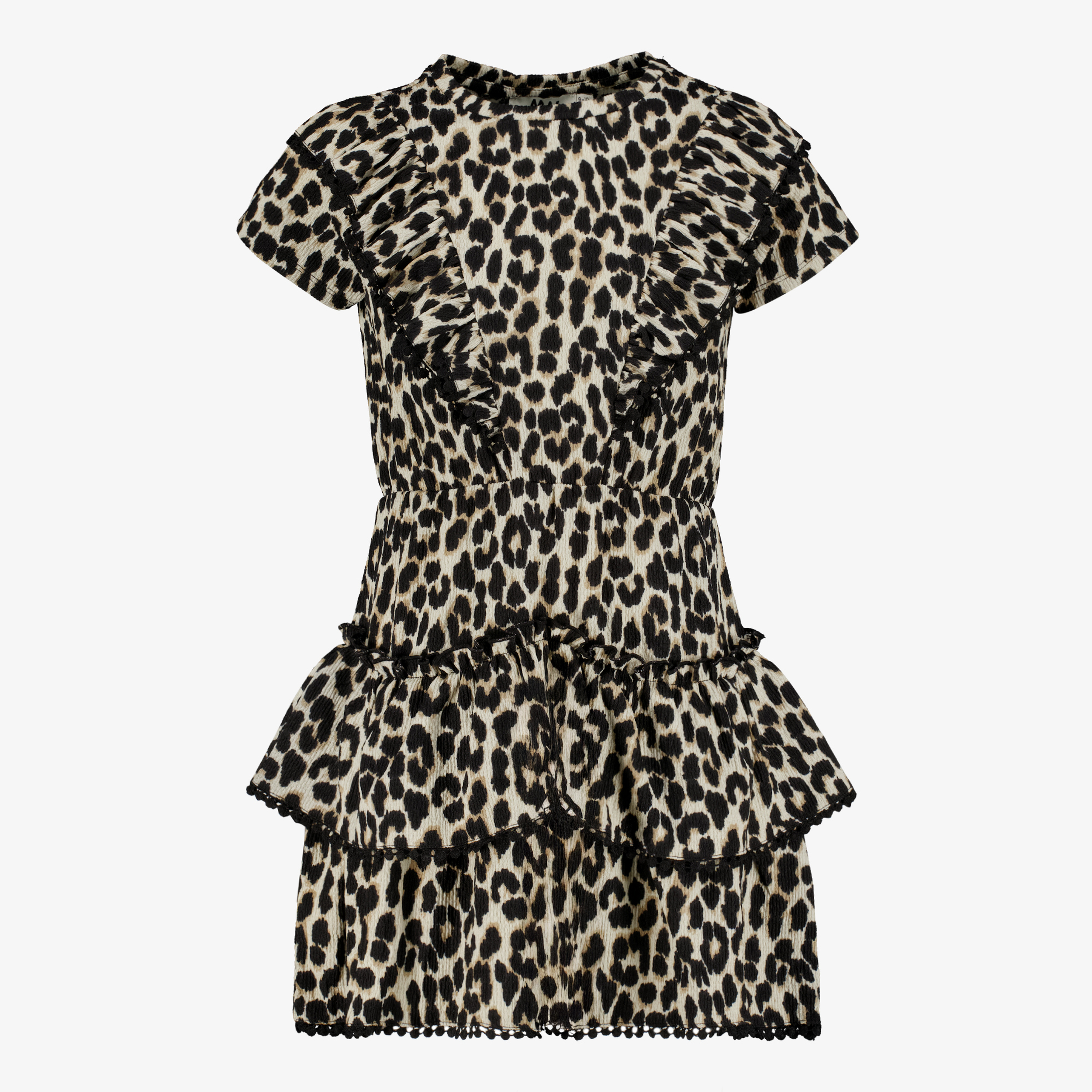 MyWay meisjes jurk met ruches en panterprint