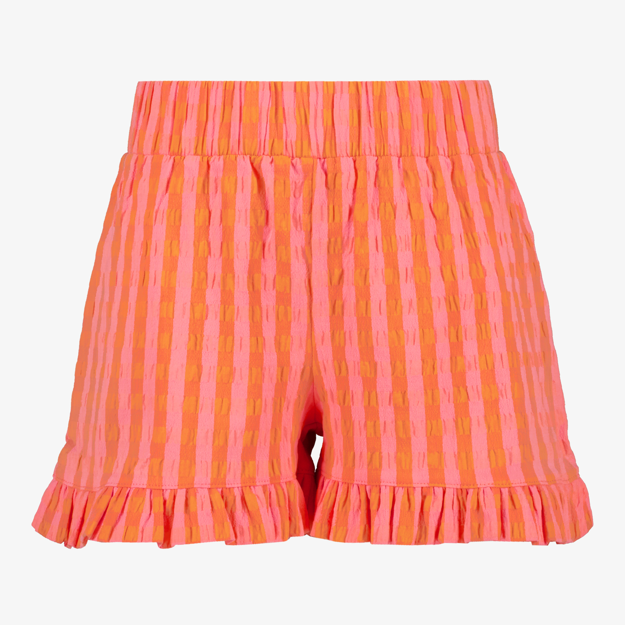 TwoDay meisjes short gestreept roze oranje