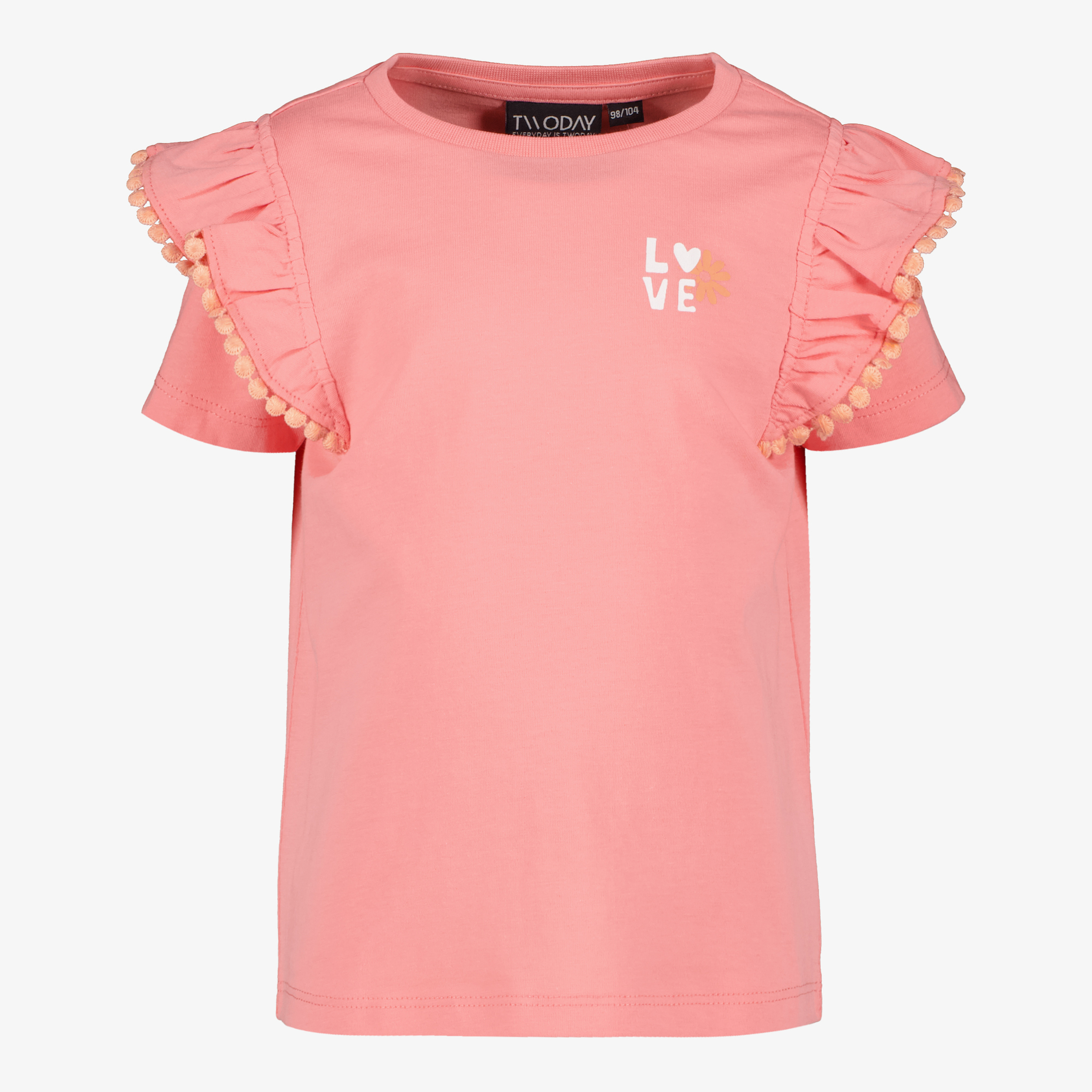 TwoDay meisjes top met pompons roze