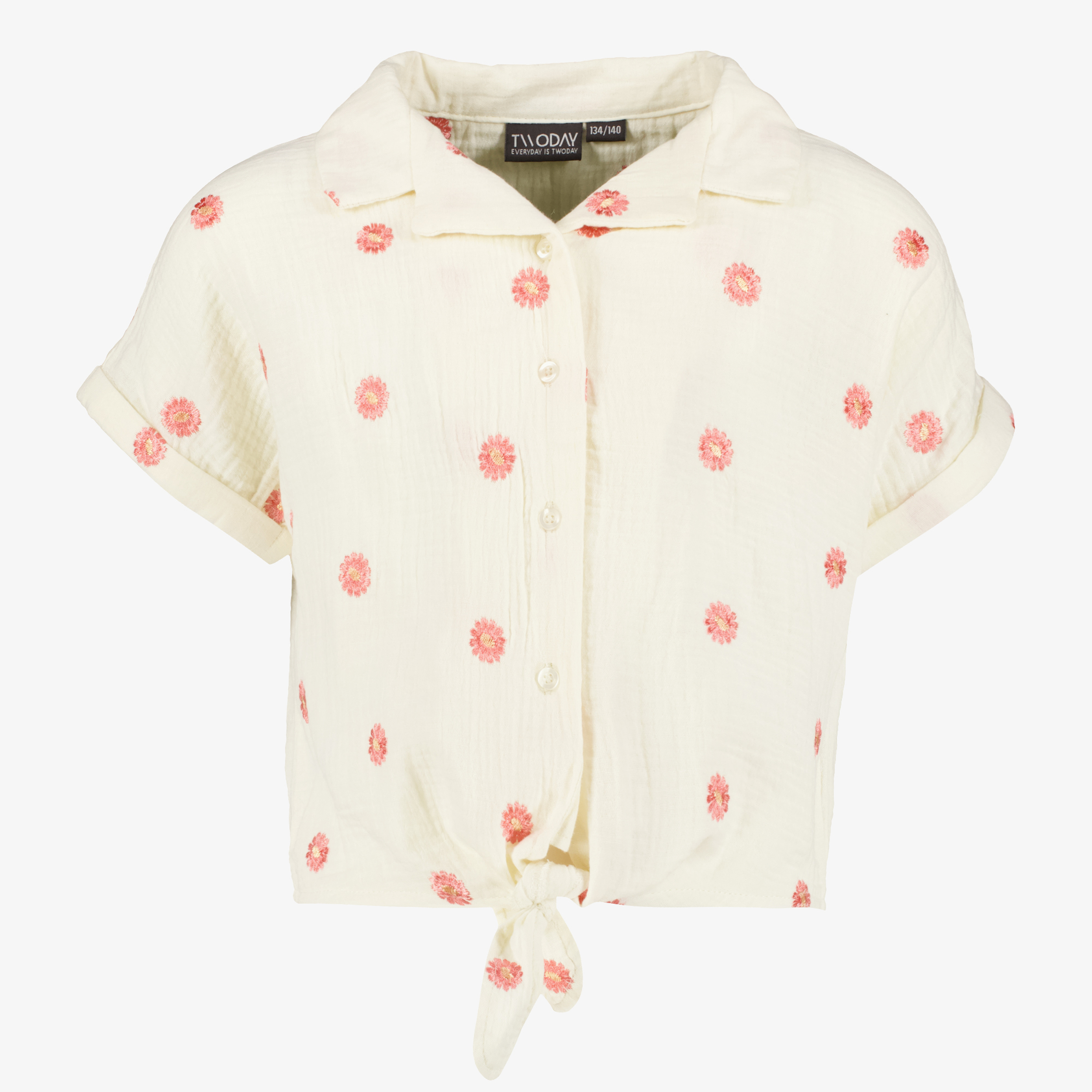 TwoDay meisjes blouse met knoop en bloemenprint