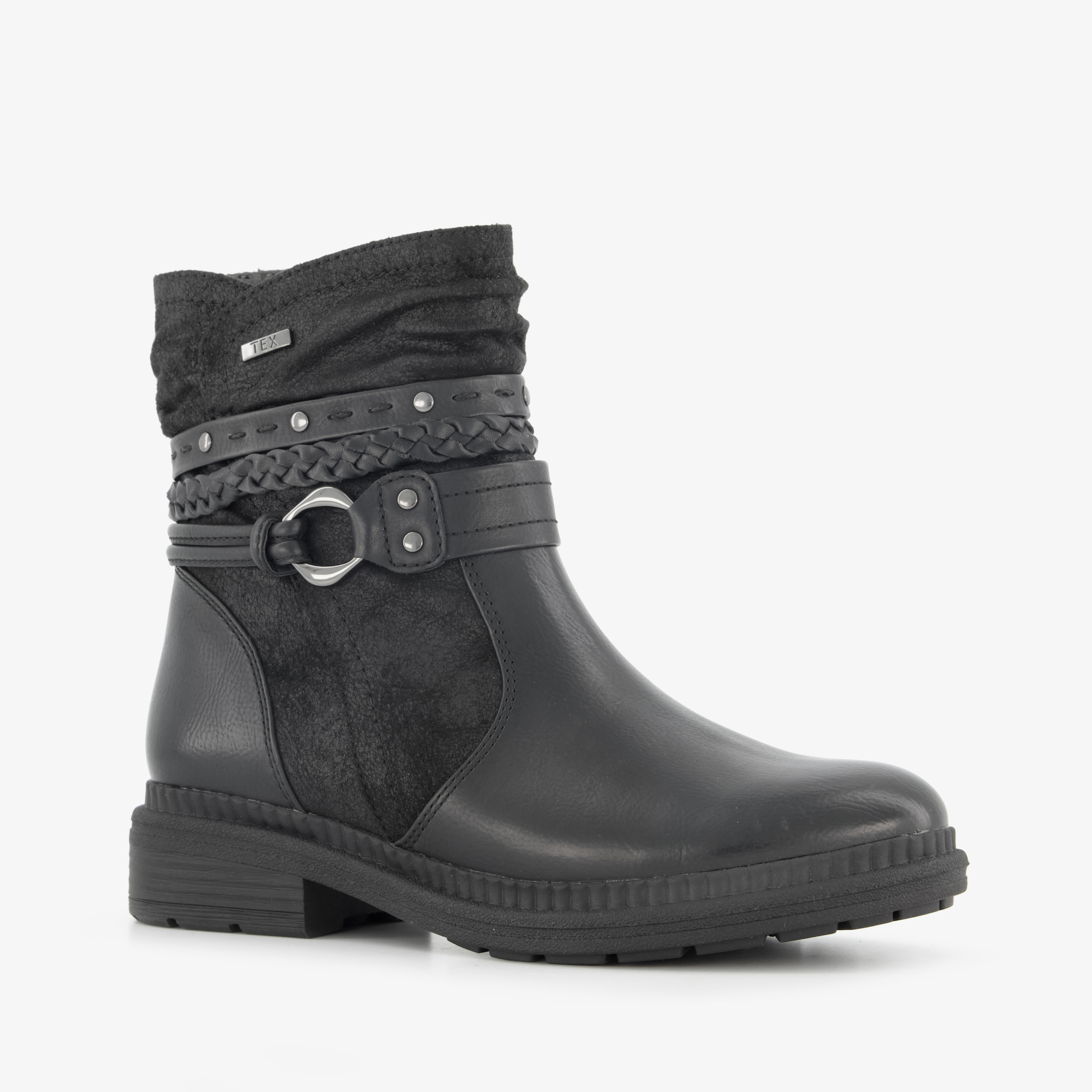 Jana dames boots met H leest zwart enkellaarzen