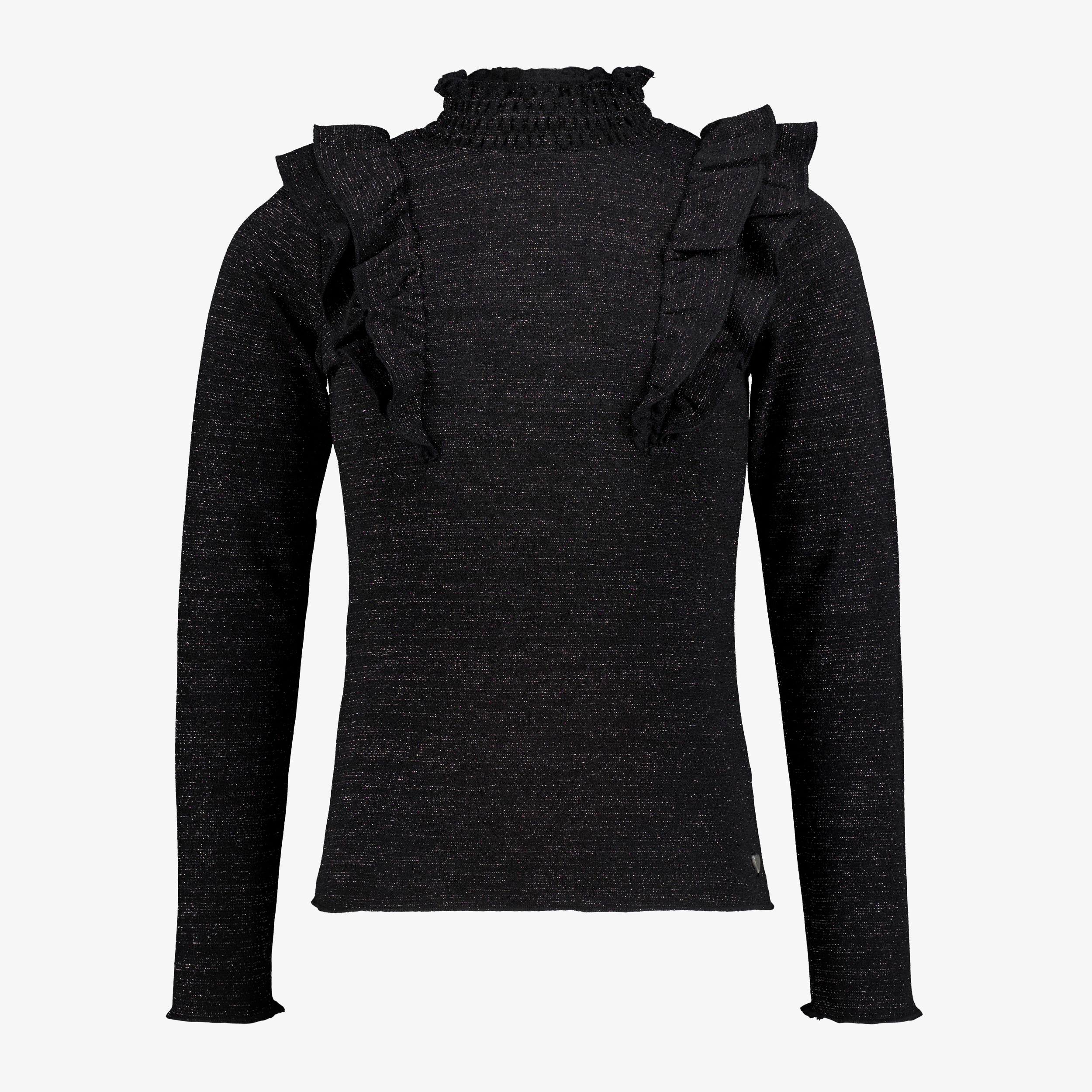TwoDay meisjes shirt met lange mouwen en glitters zwart t-shirts & tops