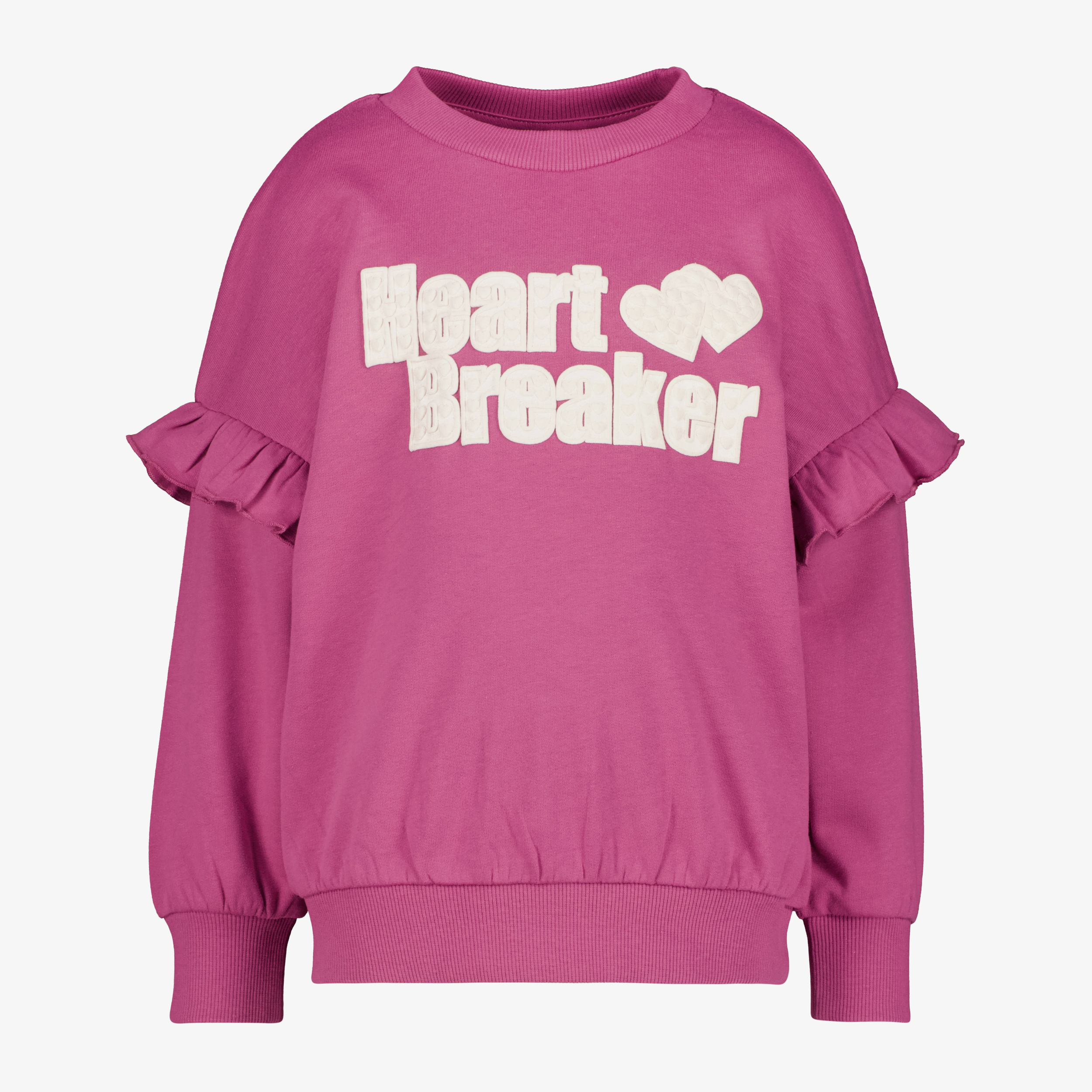 TwoDay meisjes sweater met opdruk en ruches roze truien & vesten