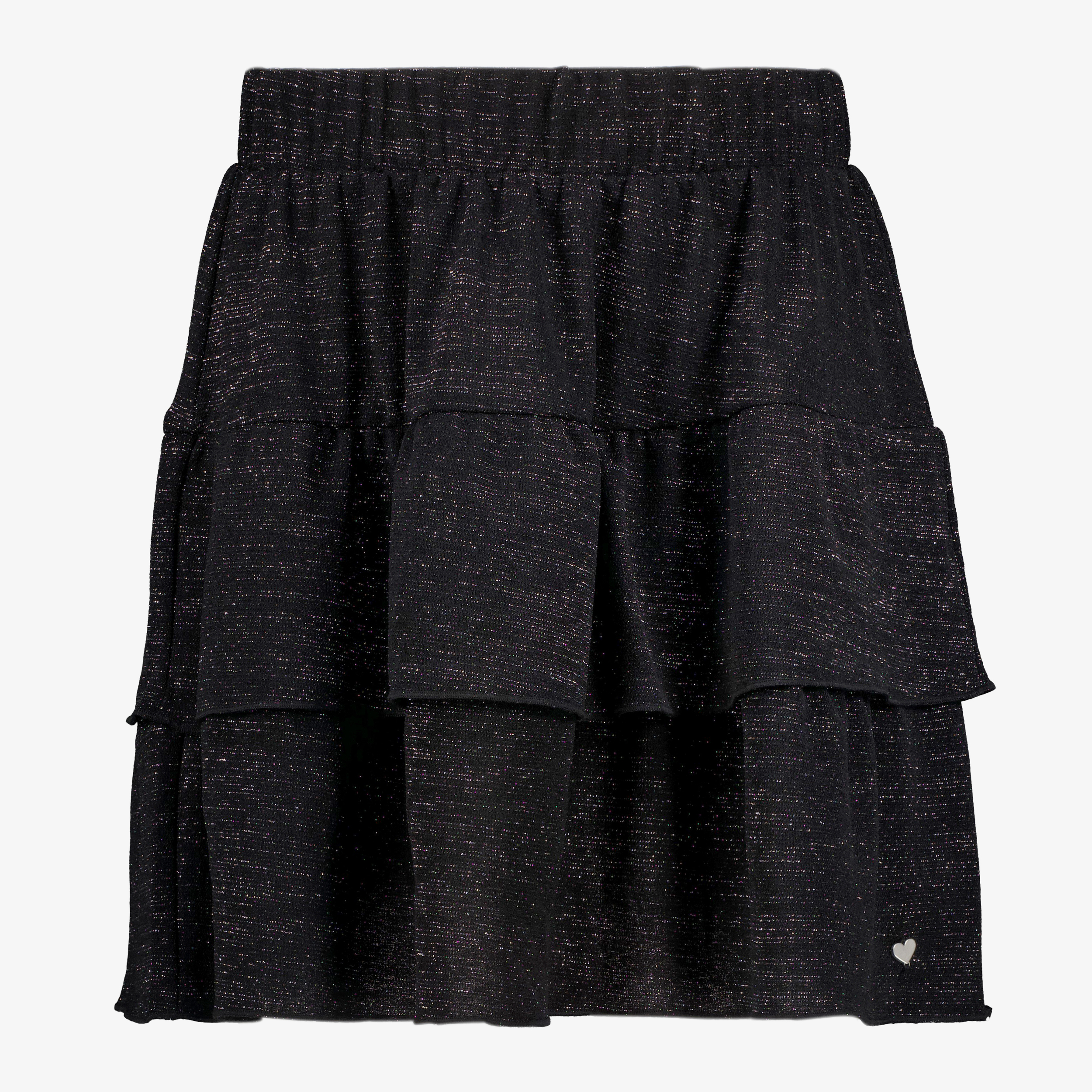 TwoDay meisjes rok met ruches en glitters zwart jurken & rokken