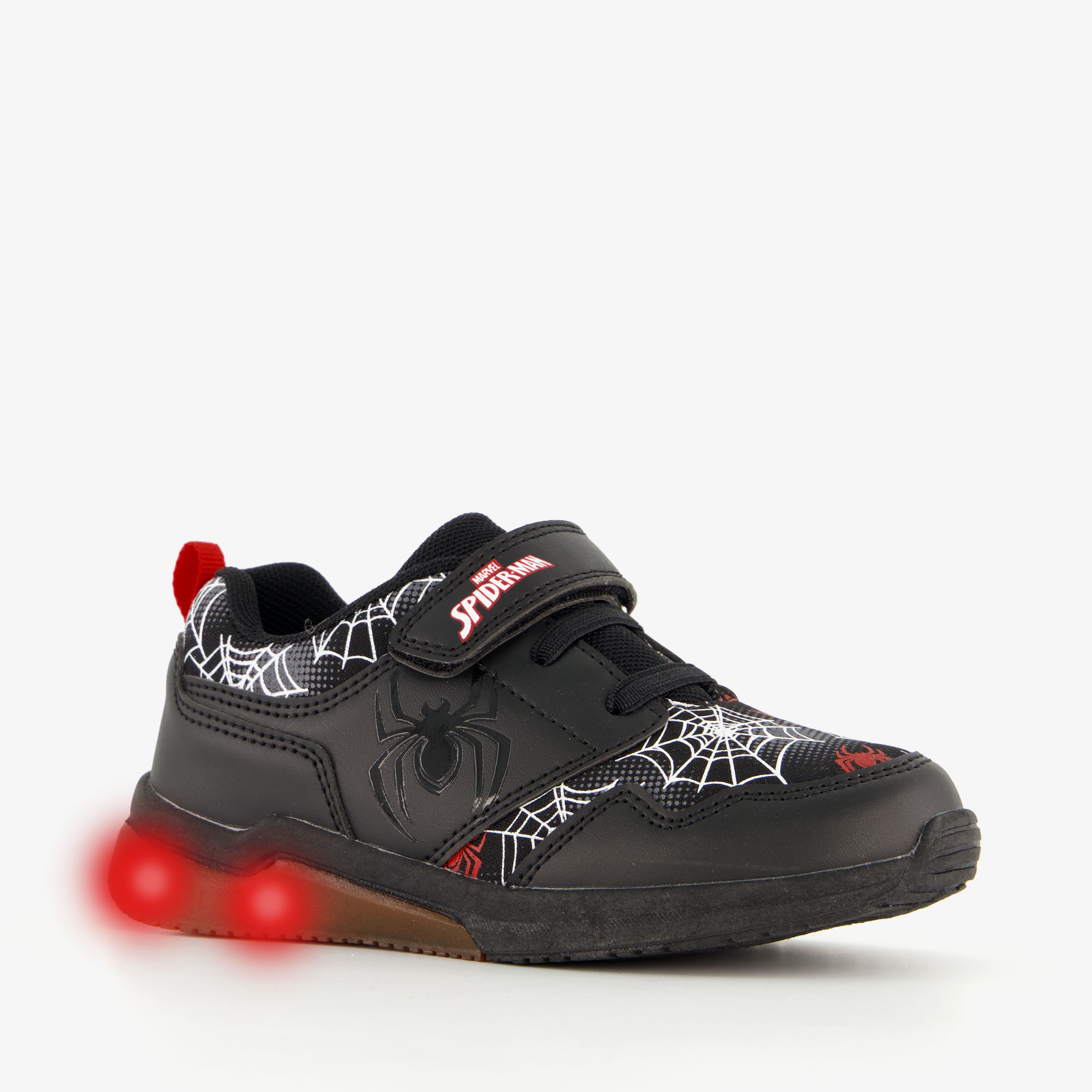 Spider-Man jongens sneakers met lichtjes zwart