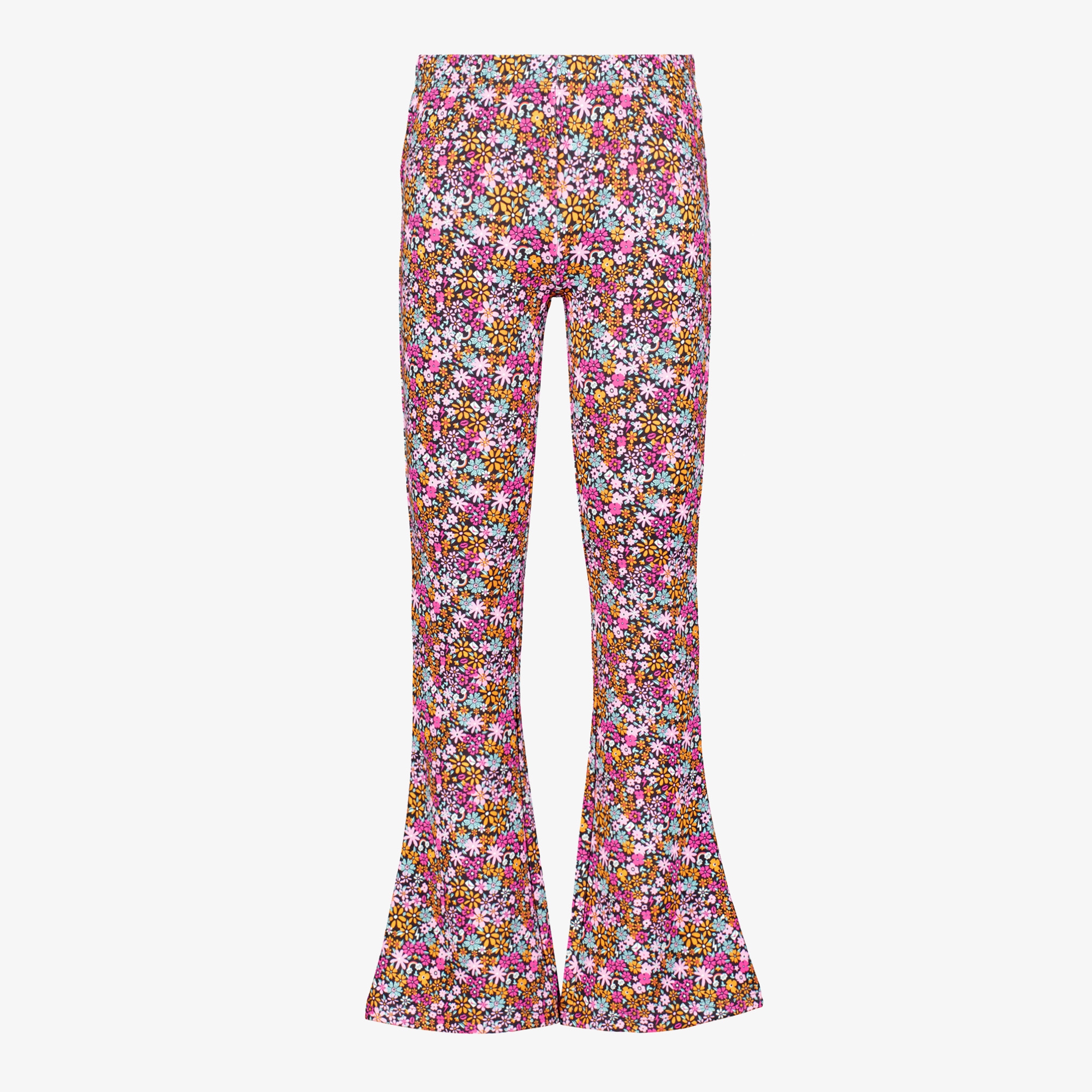 TwoDay flared meisjes broek roze met print