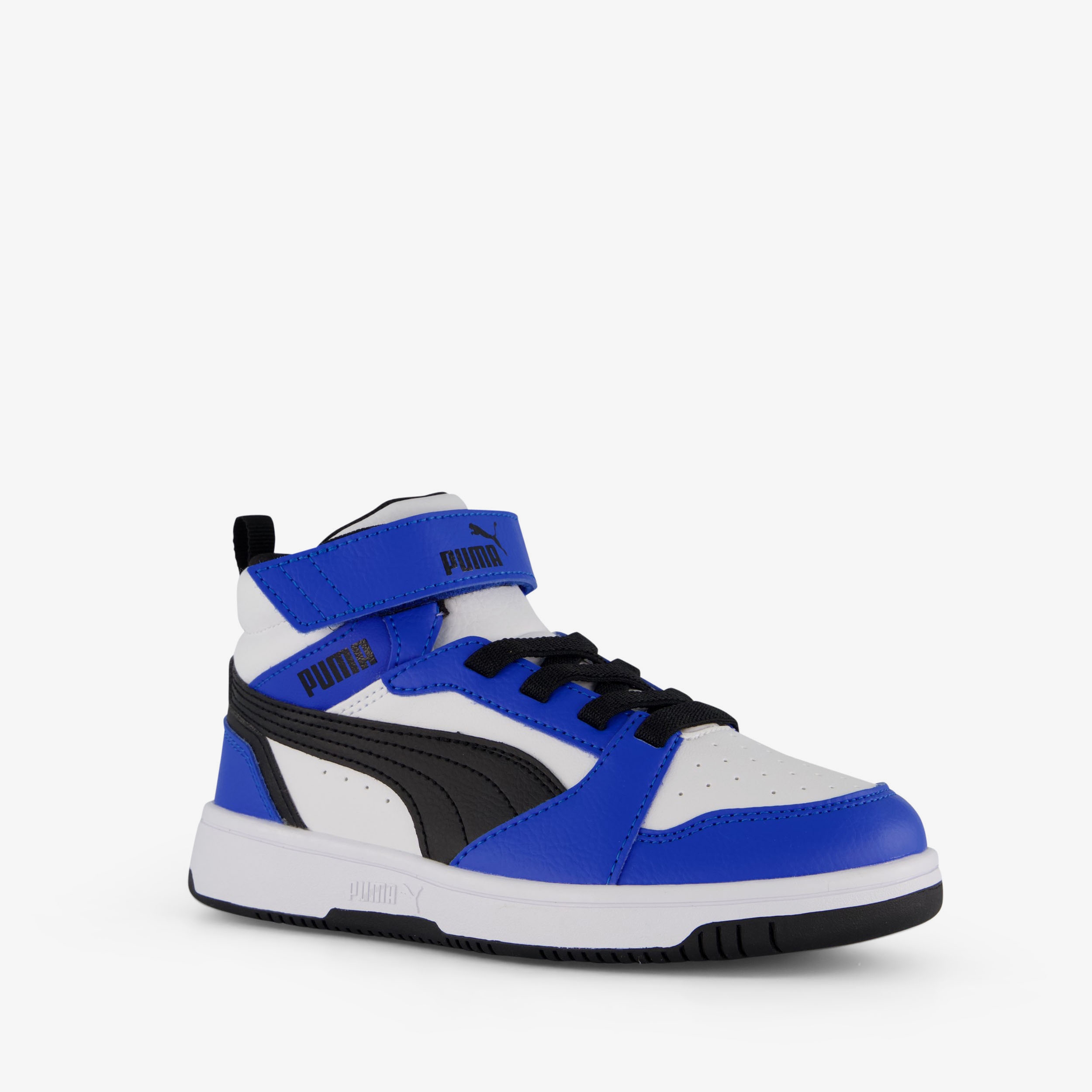 Puma Rebound V6 Mid AC+ PS kinder sneakers blauw