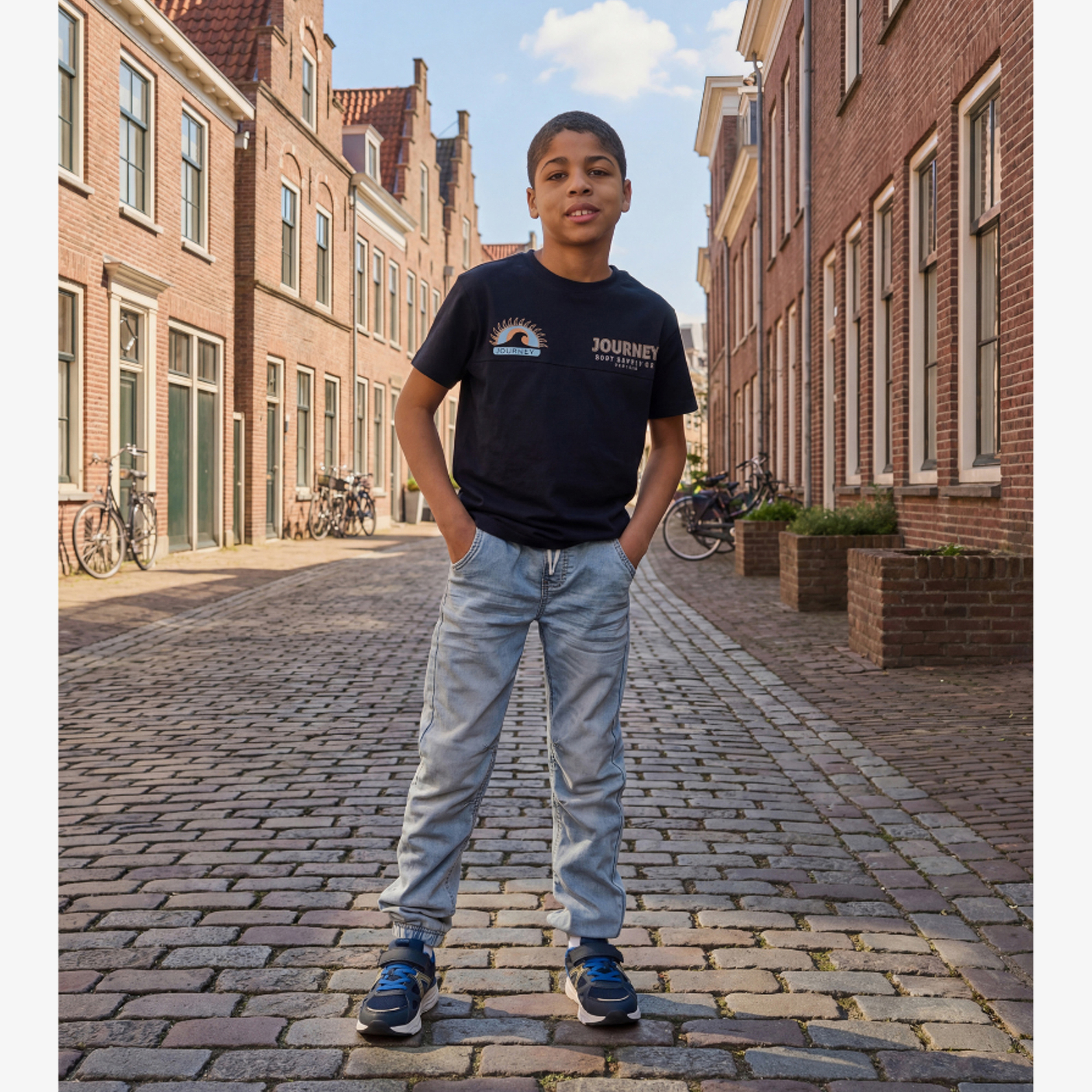 Unsigned jongens T-shirt met backprint donkerblauw t-shirts & tops – foto 3