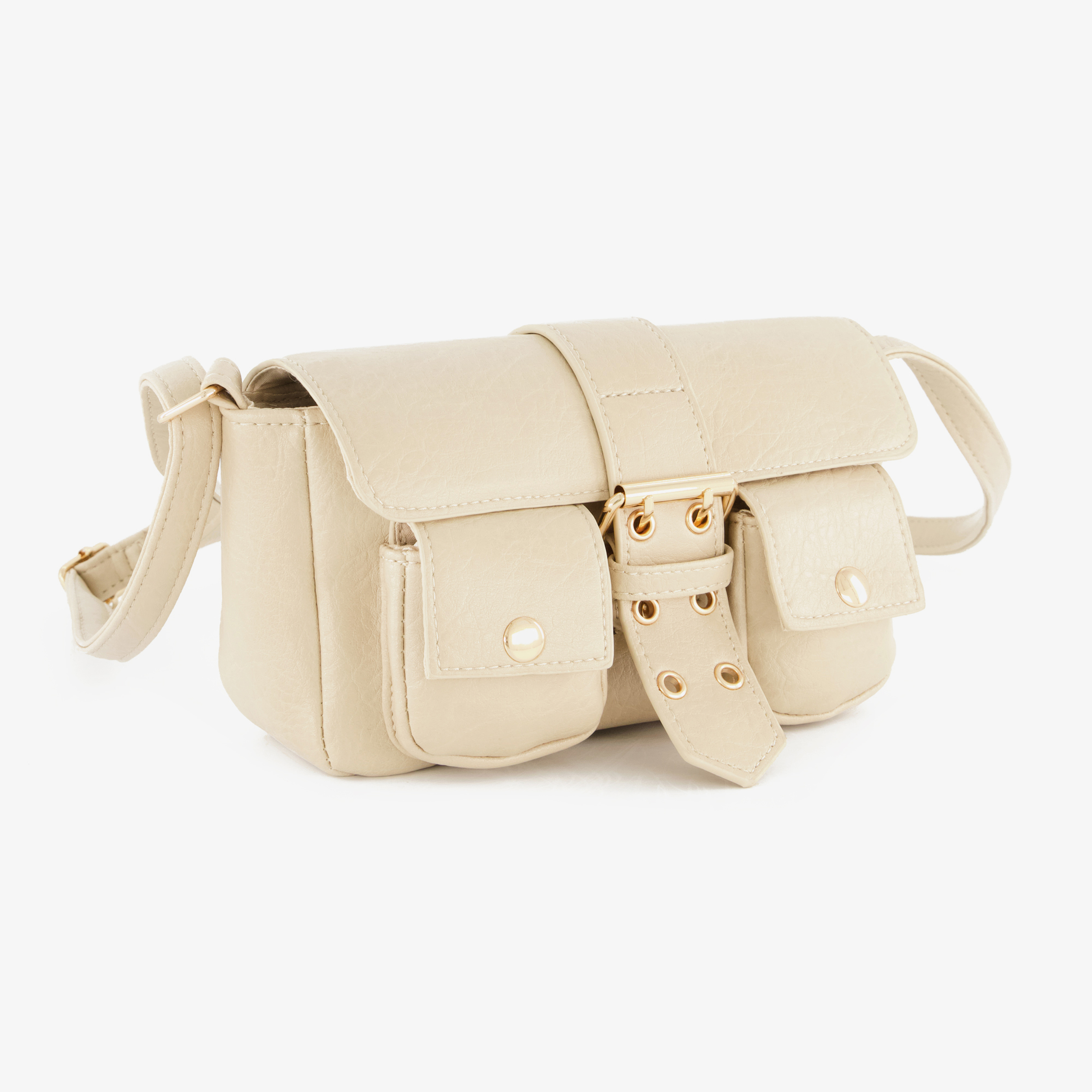 Scapino Schoudertas met gespsluiting beige