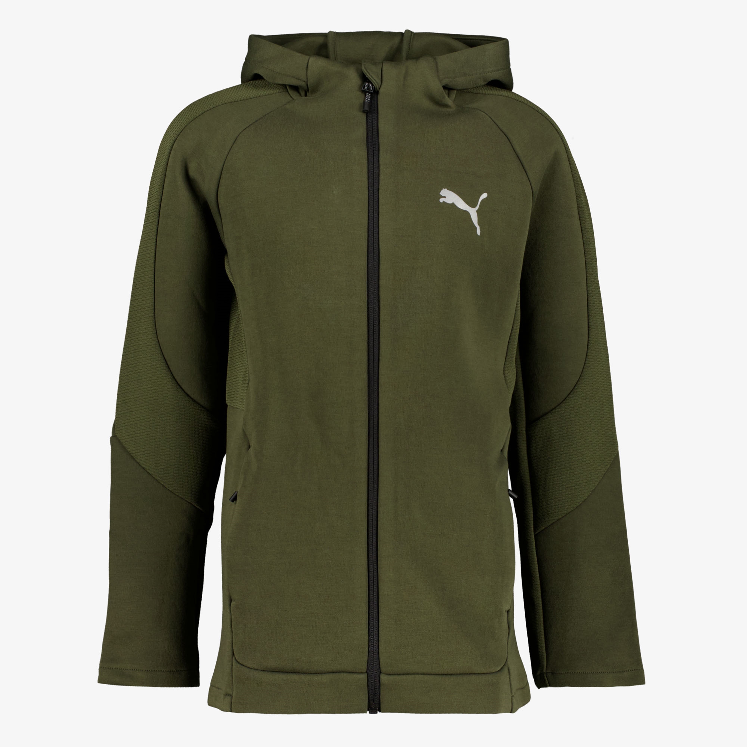 Puma Evostripe kinder sweatvest donkergroen
