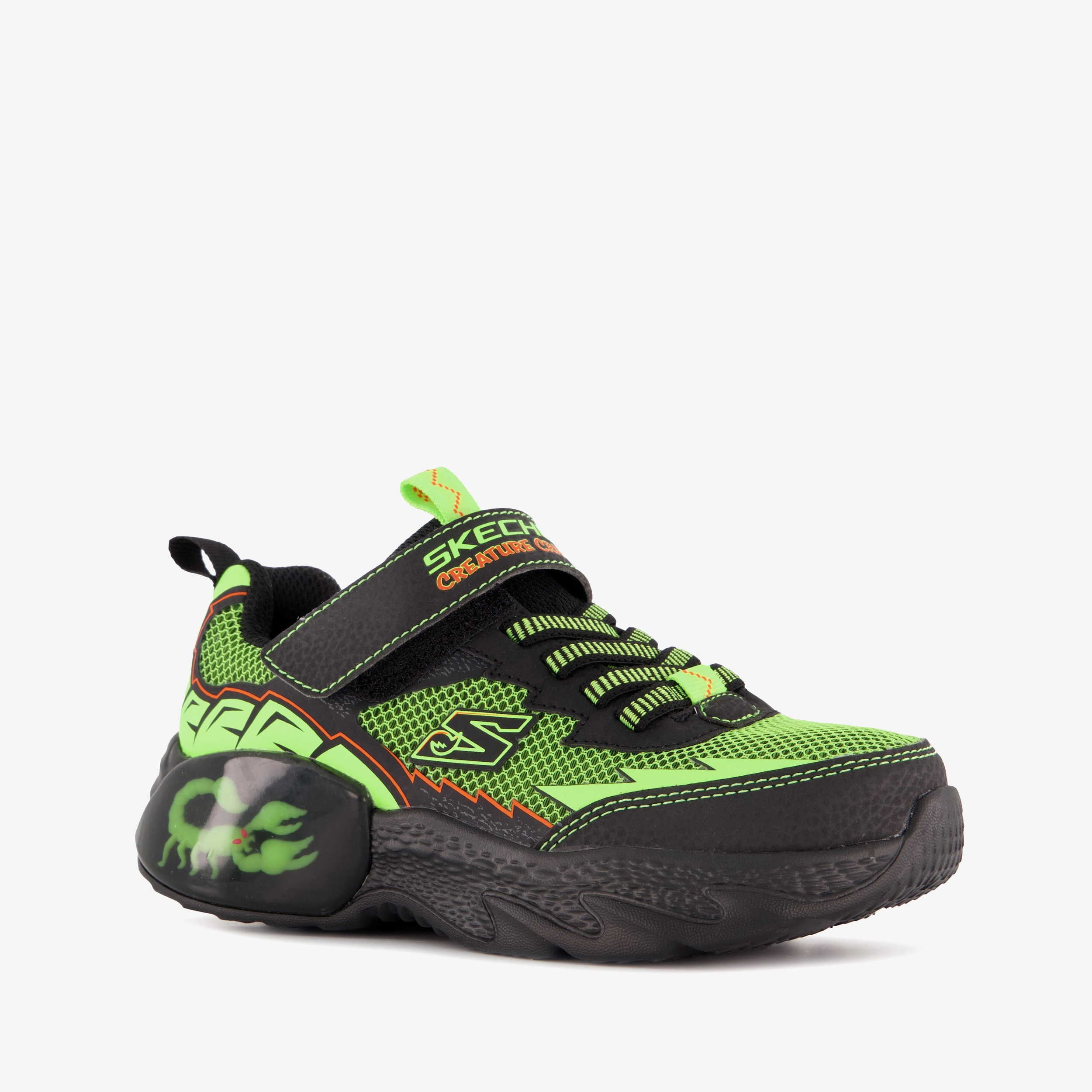 Skechers Sneakers CREATURE-CRAWLERS , blinkende klittenbandschoen met coole afbeelding, maat sjabloon te downloaden