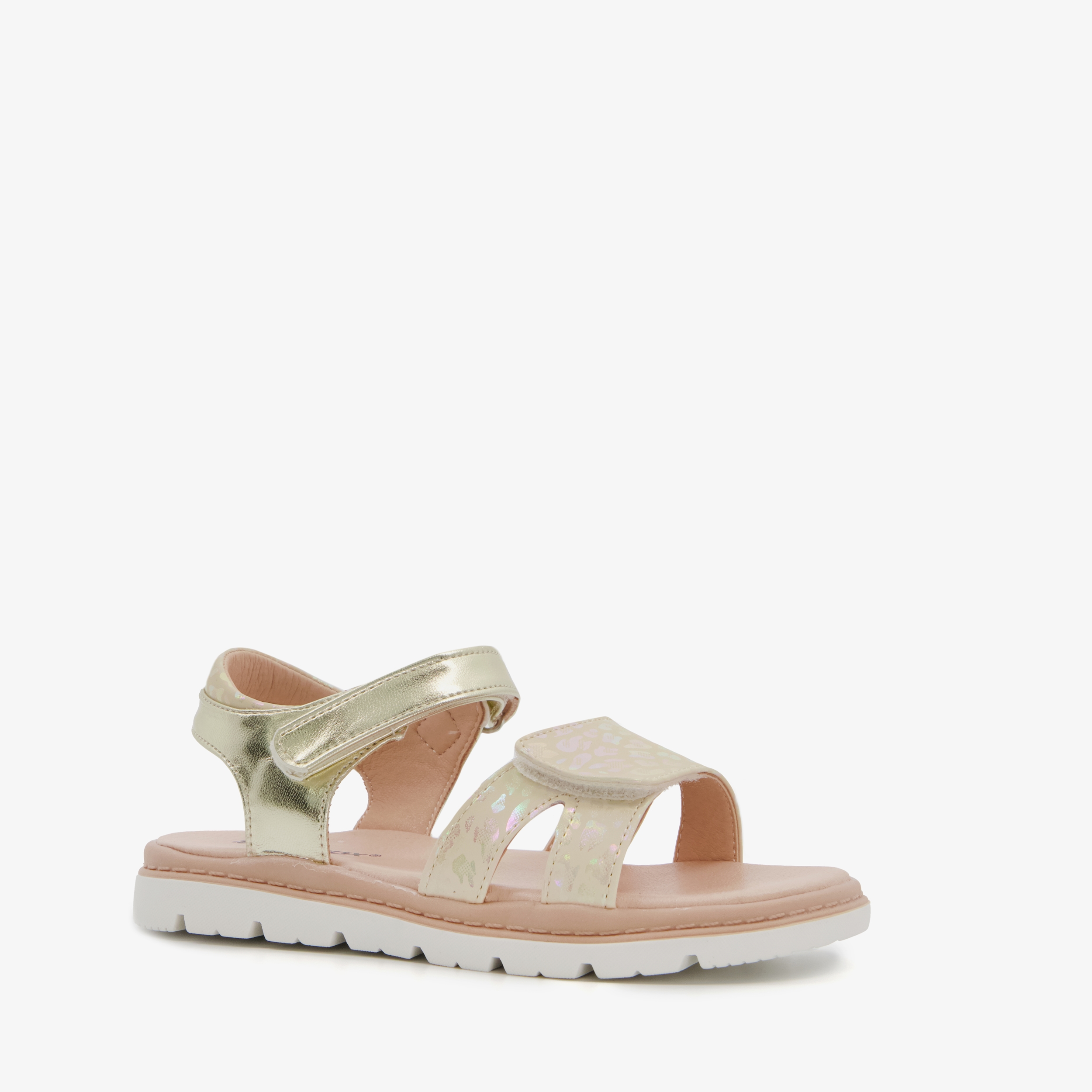 Blue Box meisjes sandalen met luipaardprint goud