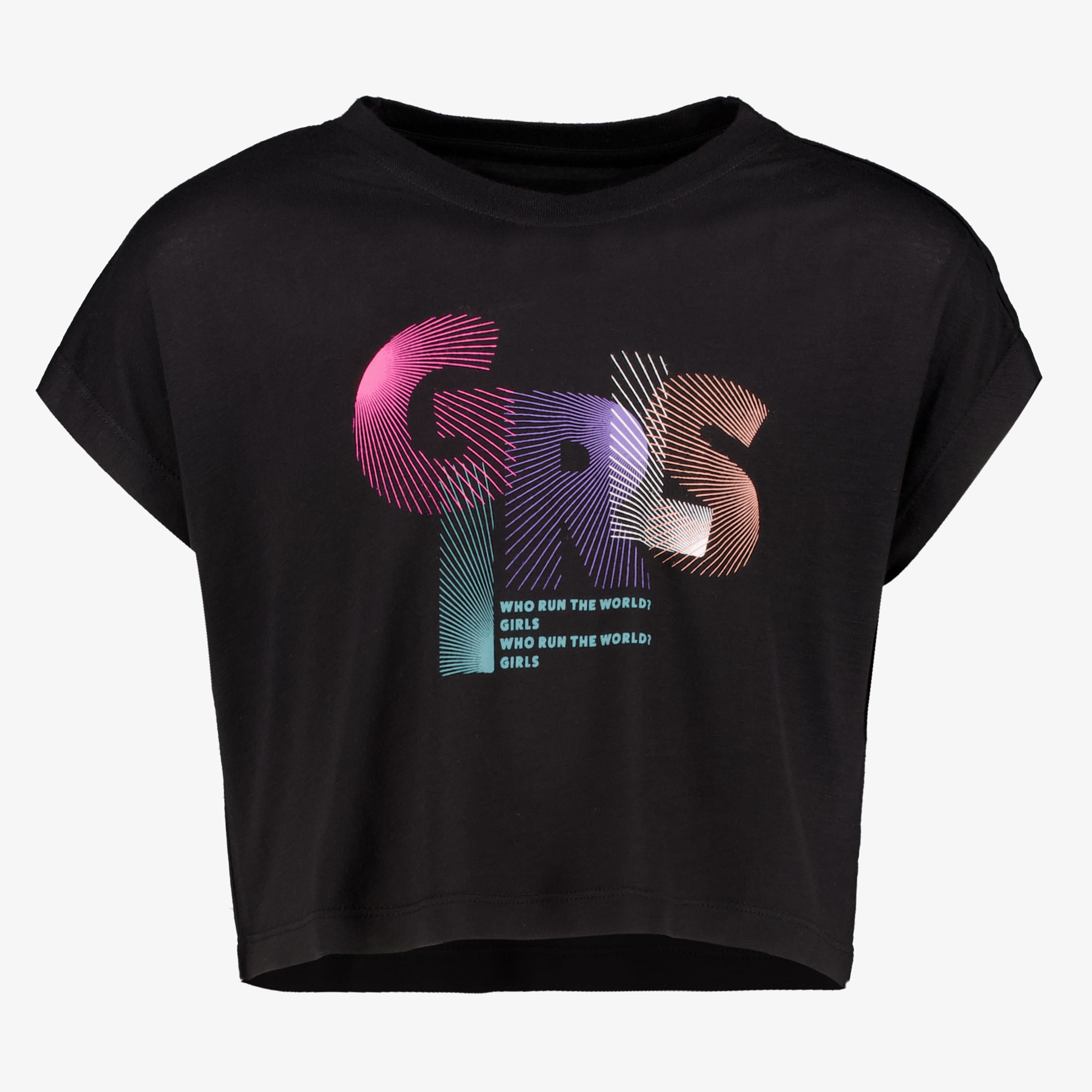 Osaga meisjes cropped sport T-shirt zwart